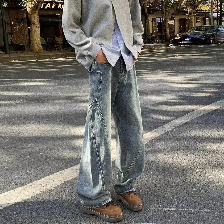 Japanese Brand Retro loose wide leg casual patchwork jeans Size US 32 / EU 48 - 2 Thumbnail