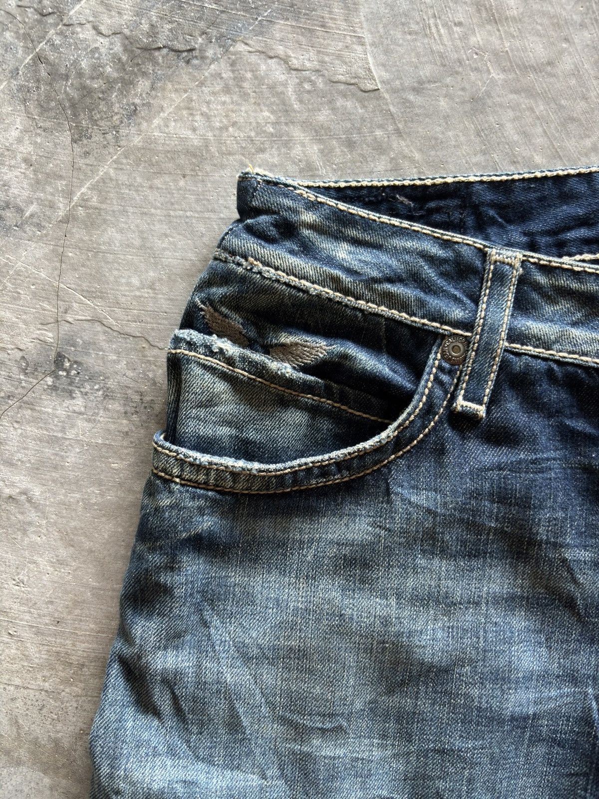 Robins Jeans ROBINS JEANS slim jeans cross wing back patches rapper Size US 34 / EU 50 - 9 Thumbnail