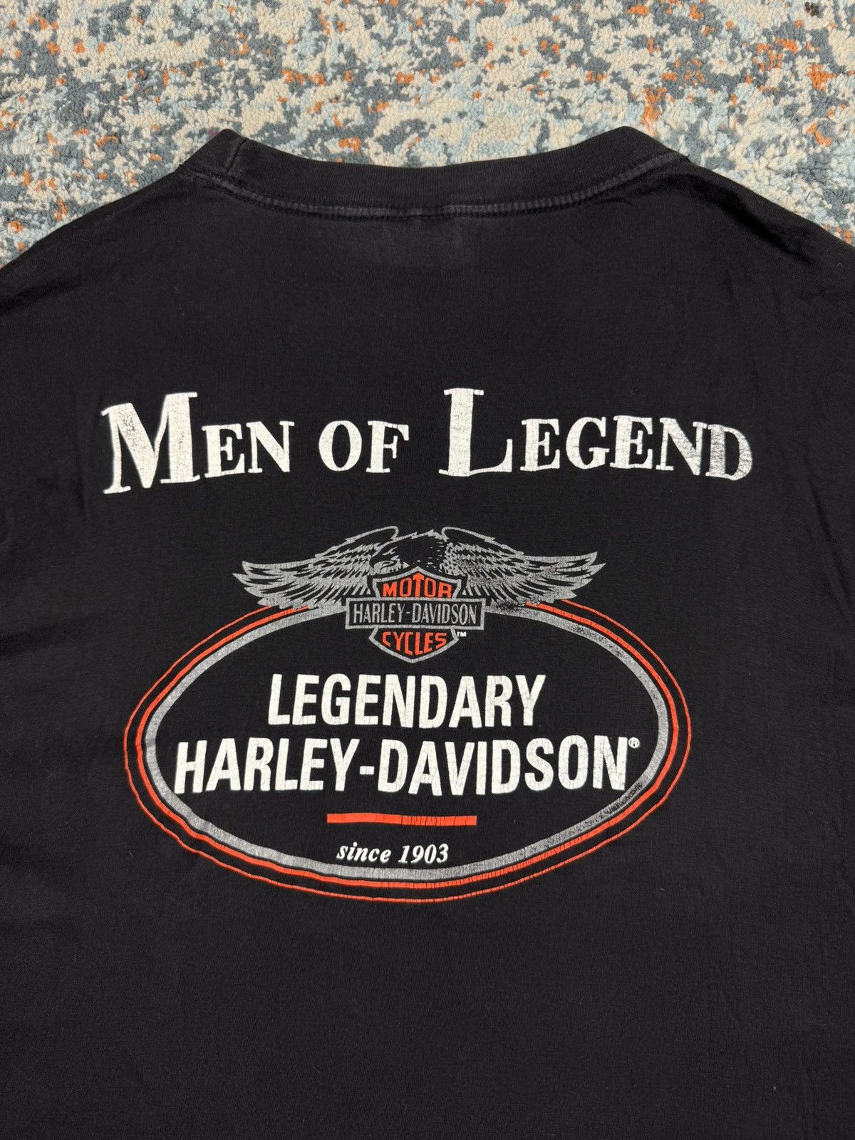 Harley Davidson × Vintage Vintage 90s Harley Davidson men of legend back print tee Size US XL / EU 56 / 4 - 5 Thumbnail