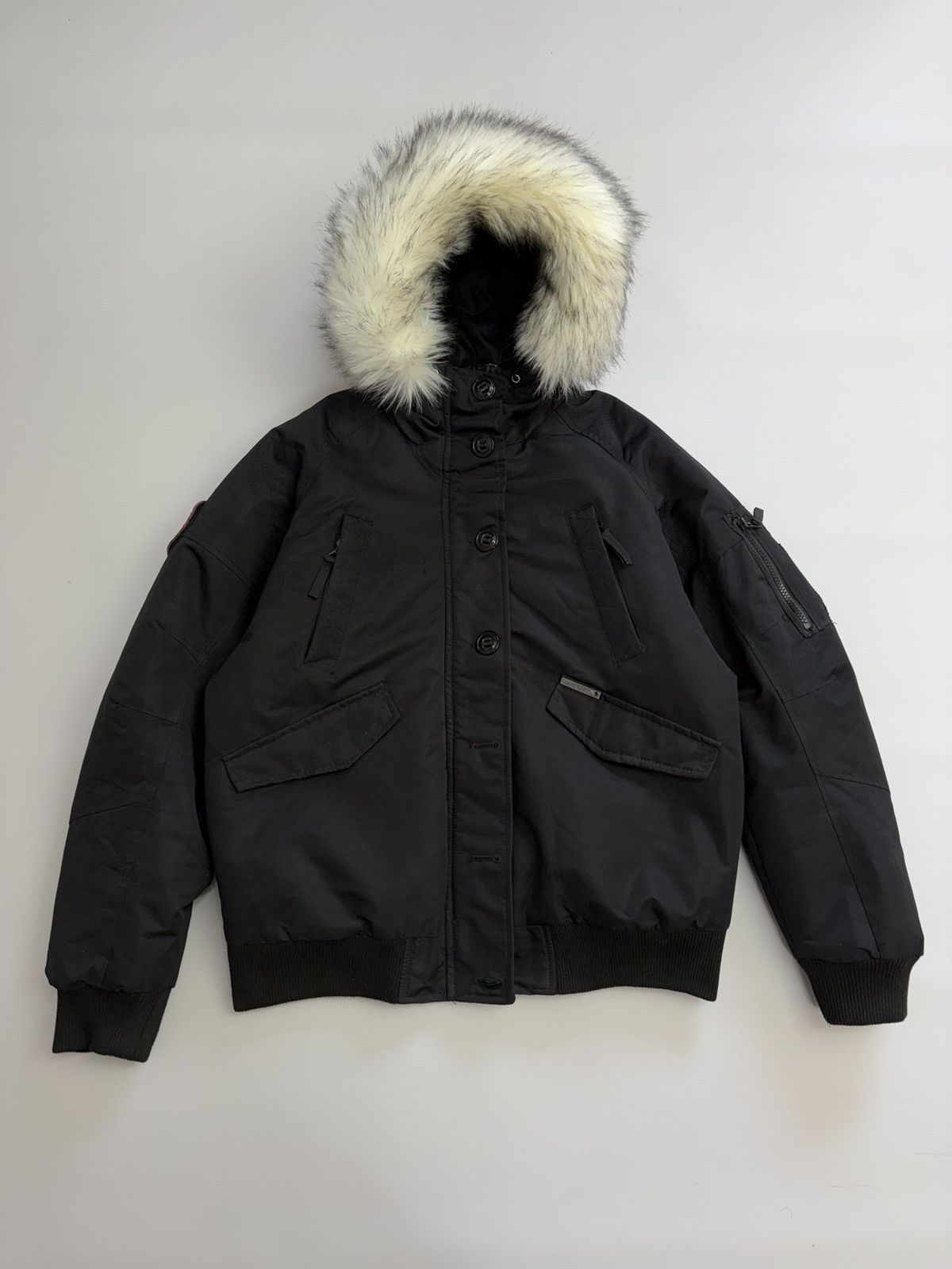 If Six Was Nine Vintage Rick Owens Vibe Black Bomber Jacket Faux Fur Collar Size US M / EU 48-50 / 2 - 5 Thumbnail