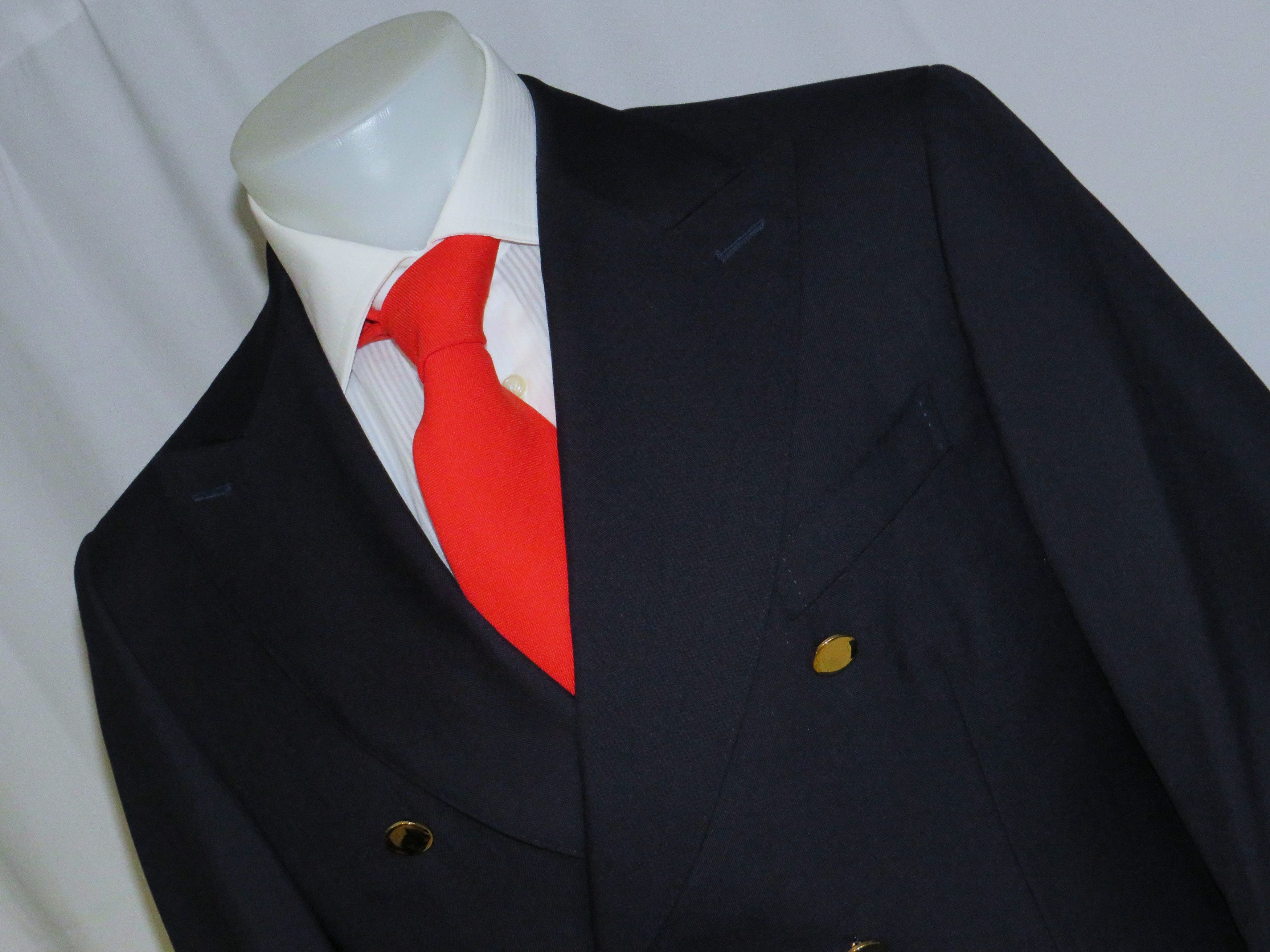 Other Alex Hitz Navy Gold Button Double Breasted Blazer 40S Size 40S - 4 Thumbnail