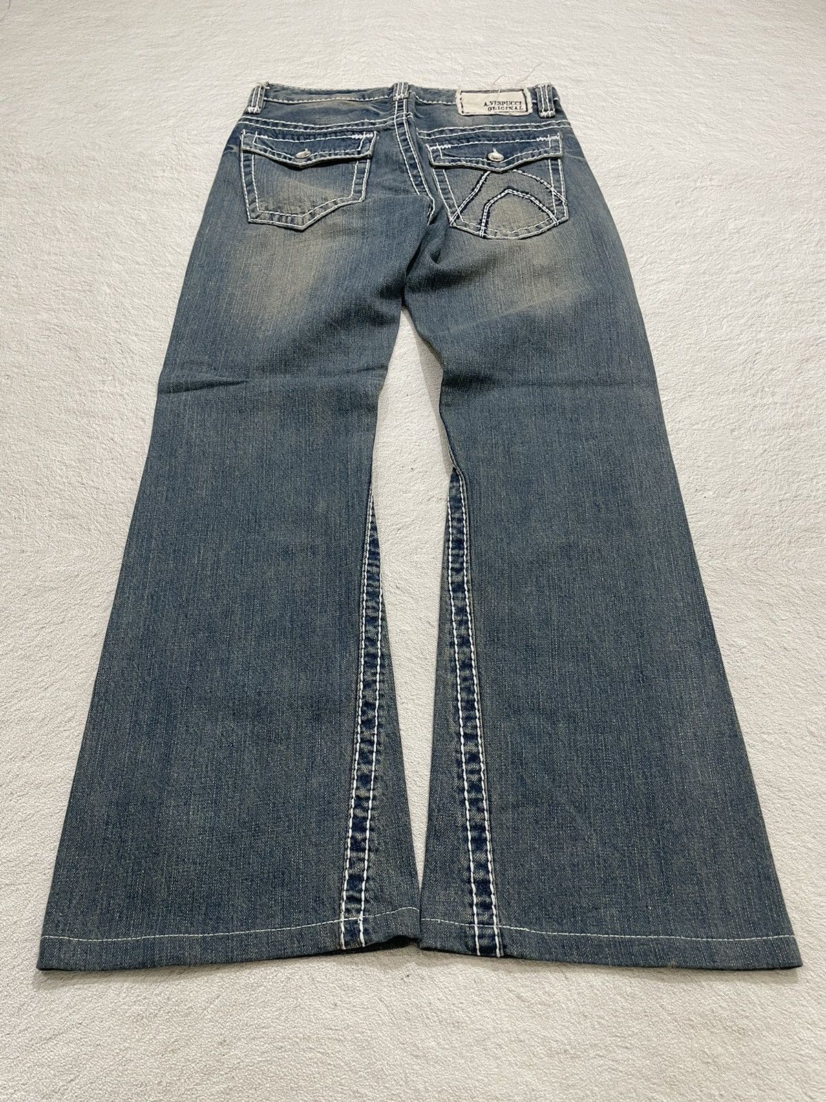 If Six Was Nine 2000s Amerigo Vespucci Faded Denim Size US 30 / EU 46 - 9 Thumbnail