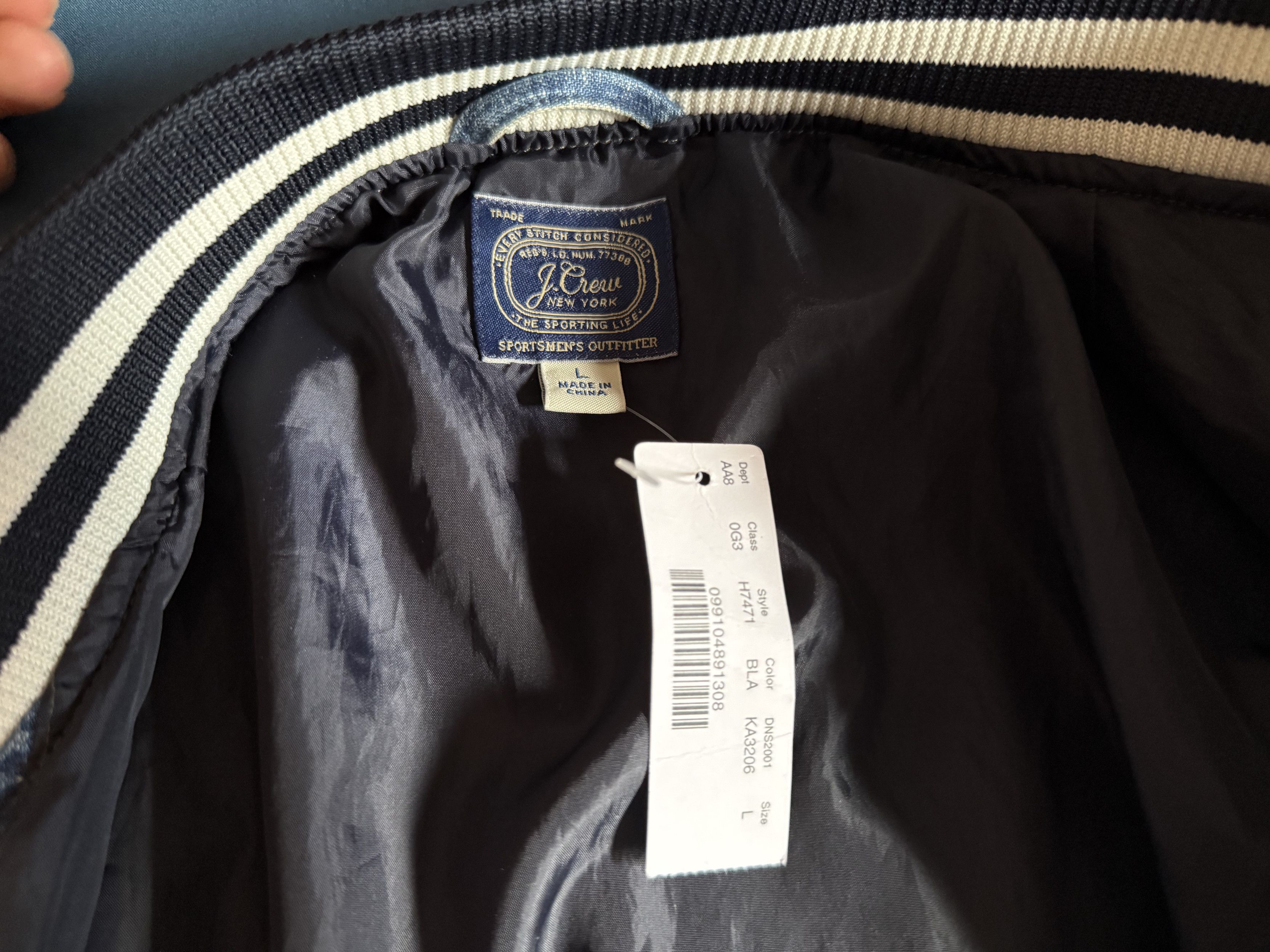 J.Crew J. Crew Denim Baseball Jacket Large $248 Size US L / EU 52-54 / 3 - 2 Thumbnail