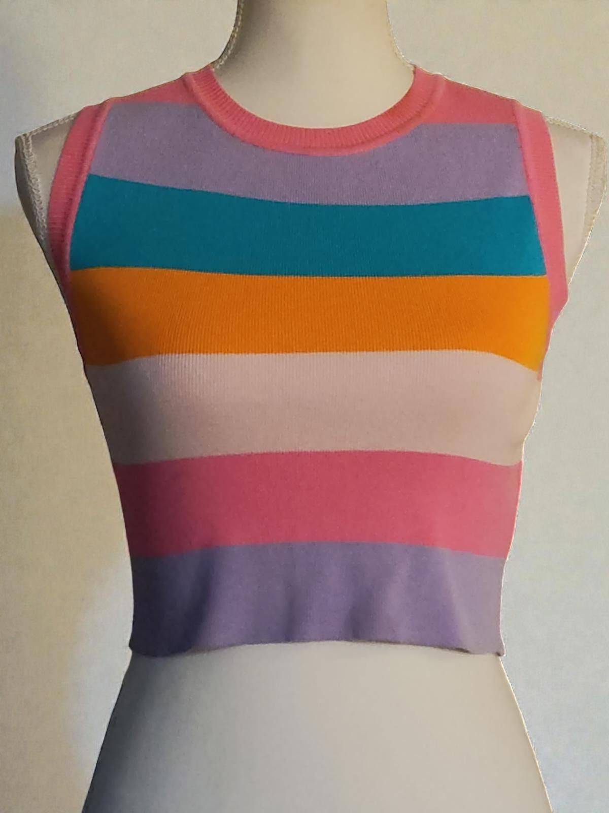 Zara ZARA Striped Knit Crop Top Size Large Size L / US 10 / IT 46 - 3 Thumbnail