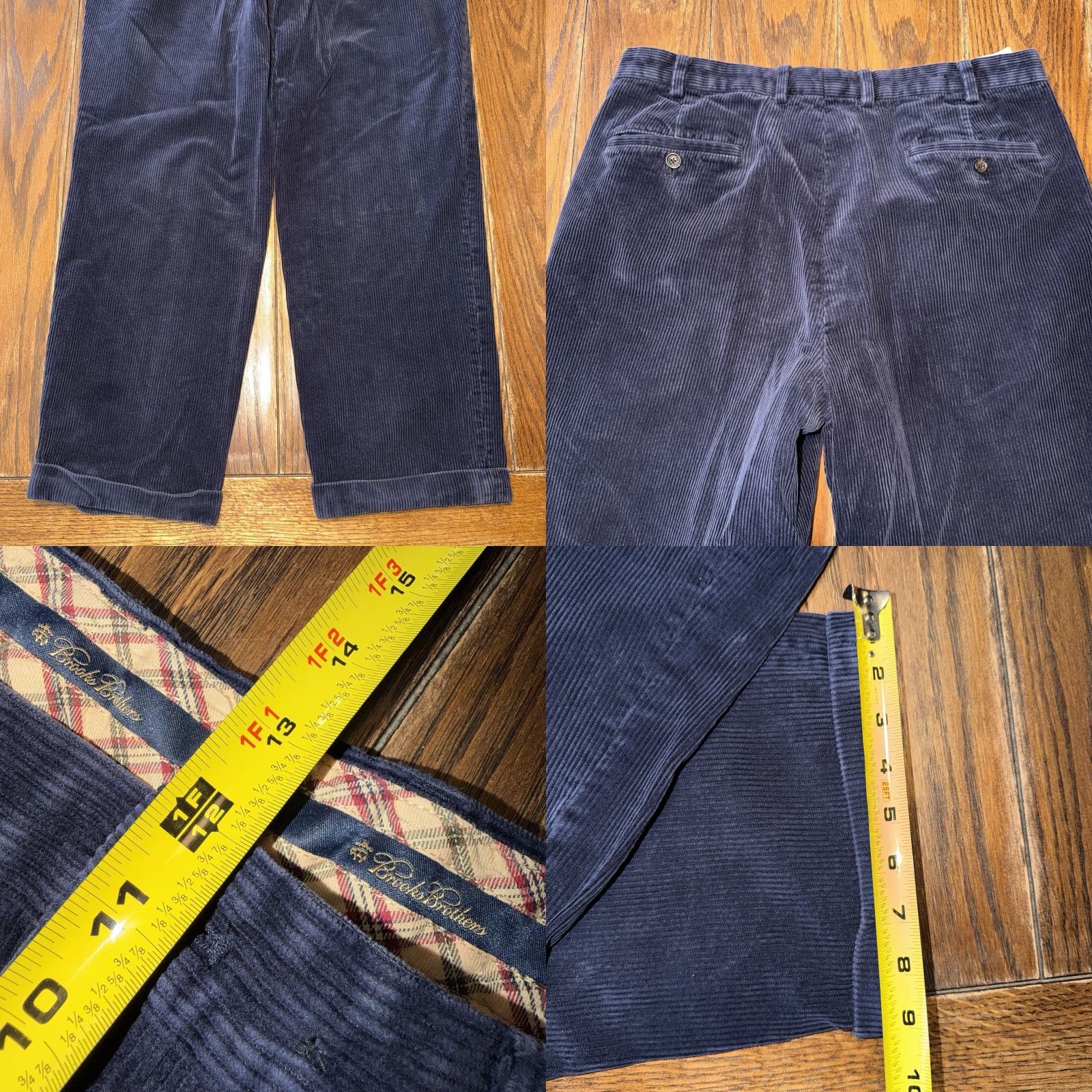 Brooks Brothers Brooks Brothers Pants Men 36x32 Blue Pleated Corduroy Straight Leg Cuffed Size US 36 / EU 52 - 8 Thumbnail
