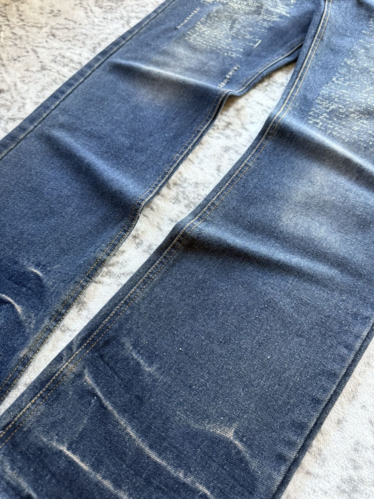 If Six Was Nine 2000s In The Attic Japan Poems Studded Muddy Jeans Size US 34 / EU 50 - 12 Thumbnail