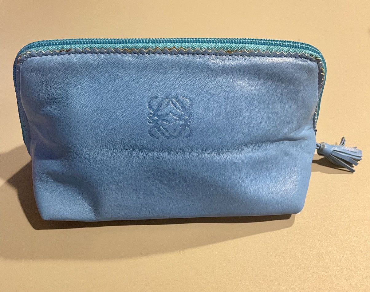 Loewe Loewe nappa leather blue pouch Size ONE SIZE - 1 Thumbnail