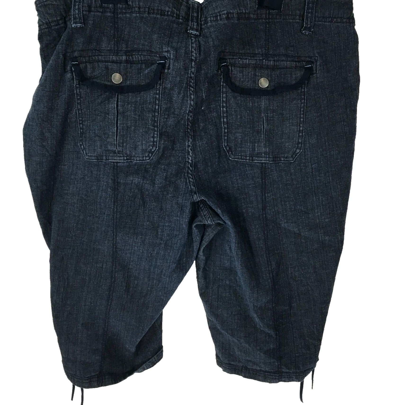 Denime Venezia Denim Capri Jeans Belted Cropped 26 Plus Adult Womens Dark Wash Blue 90s Style Jeans Womens Size 26" / US 2 / IT 38 - 2 Thumbnail