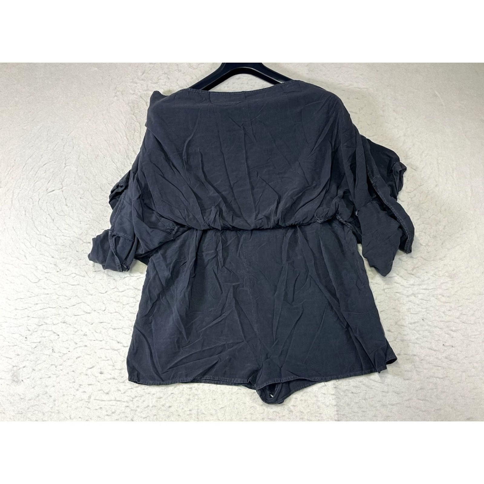 Vintage Mustard Seed Romper Women's V-Neck Open Back Black M Medium Size Solid One-Piece Size 32" / US 10 / IT 46 - 7 Thumbnail