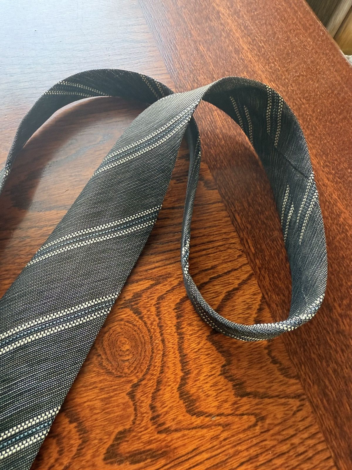Other Nishijin Ori Botanical Stripe Tie – Handwoven Elegance Size ONE SIZE - 4 Thumbnail