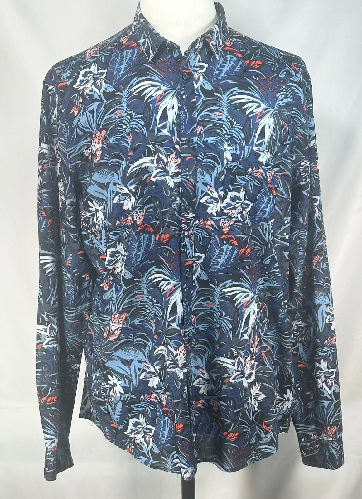 H&M H&M Relaxed Fit Floral Oxford Button Up Multicolor Mens L Size US L / EU 52-54 / 3 - 1 Thumbnail