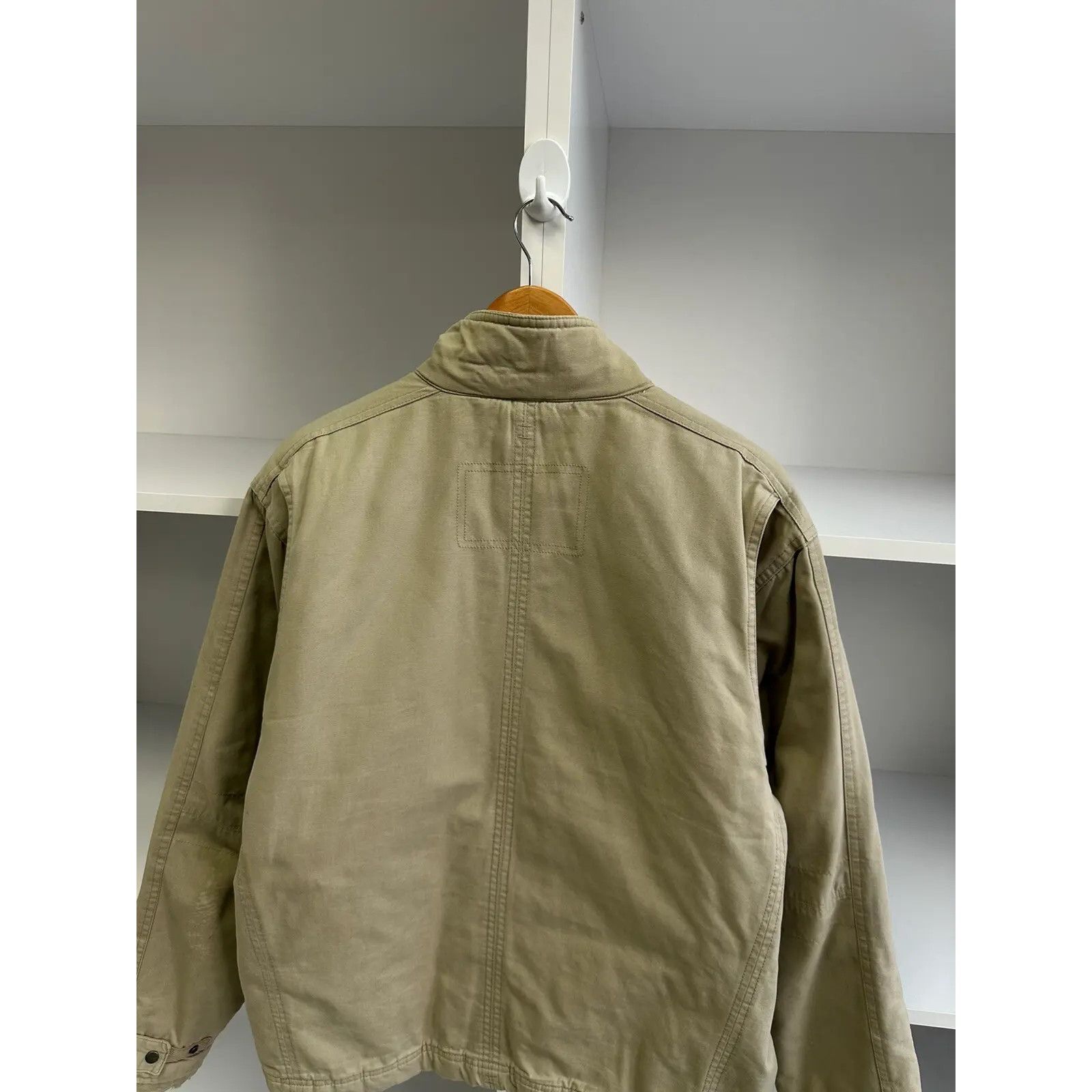 Nike VTG Nike Detroit Style Heavy Beige Bomber Jacket Size US L / EU 52-54 / 3 - 13 Thumbnail