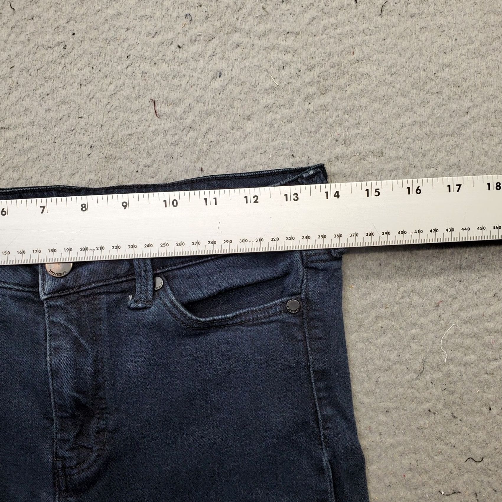 Vintage Liverpool Jeans Women's 2/26 Blue Denim High Rise Dark Wash Stretch Ankle Skinny Jeans Size 26" / US 2 / IT 38 - 6 Thumbnail