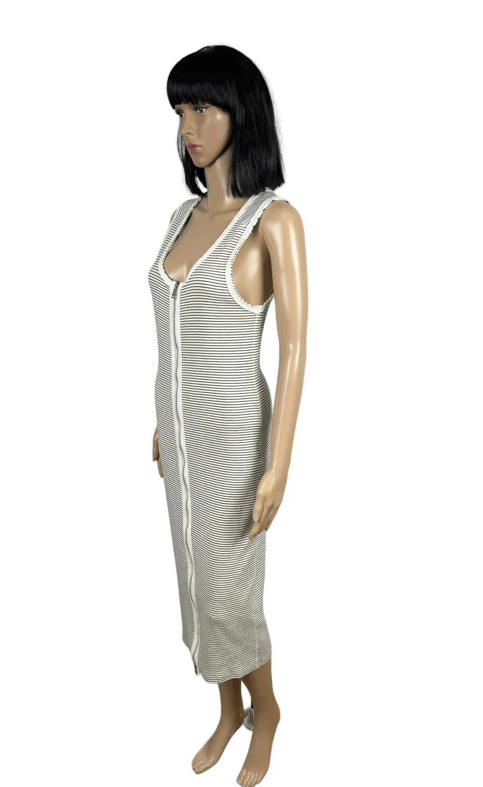 Allsaints Allsaints Alicia Striped Bodycon Dress Full Zip UK12 EU40 Size M / US 6-8 / IT 42-44 - 4 Thumbnail