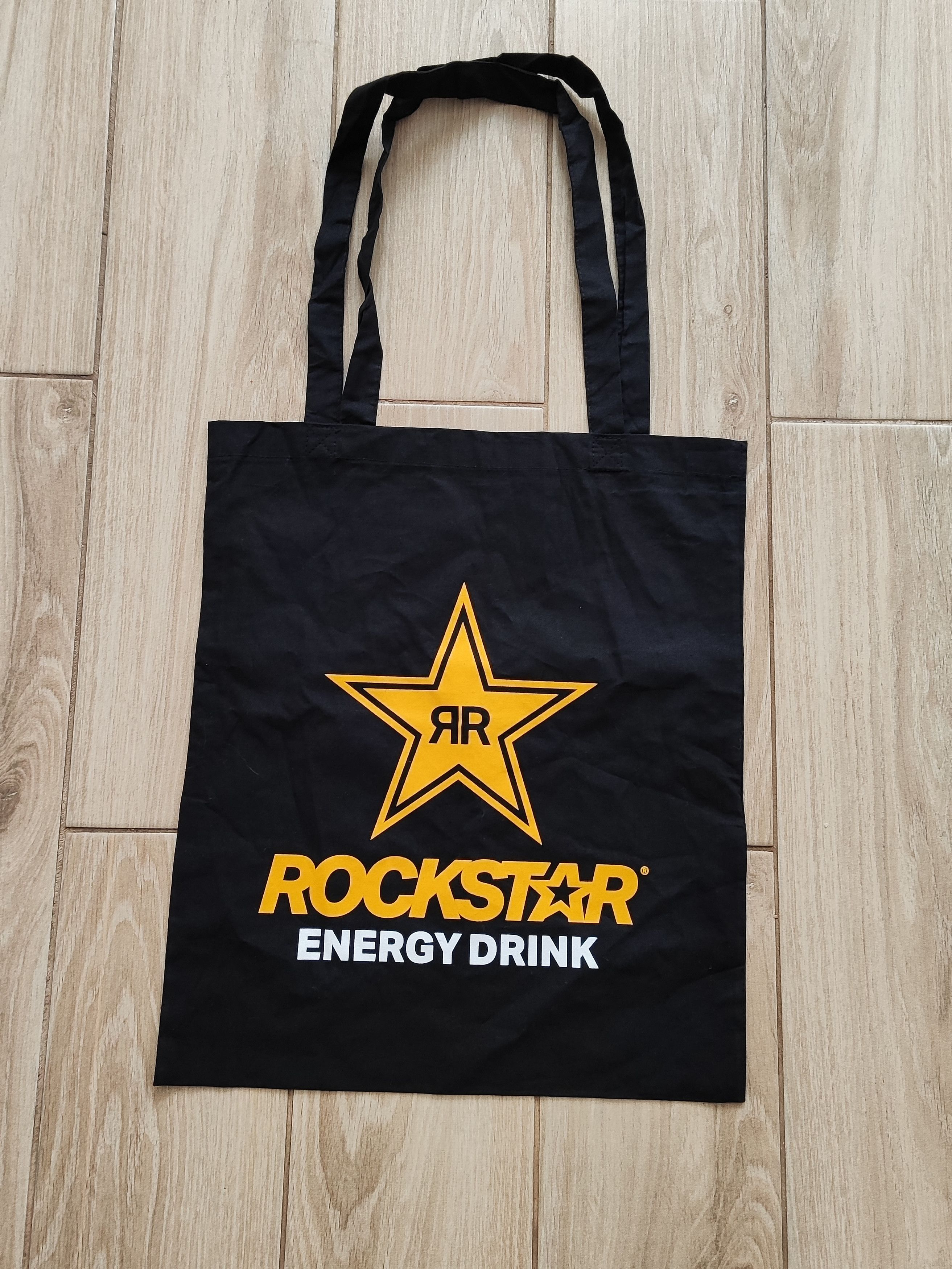 Vintage Rockstar Energy Branded Shopper Tote Bag  Promo in Black, Women's