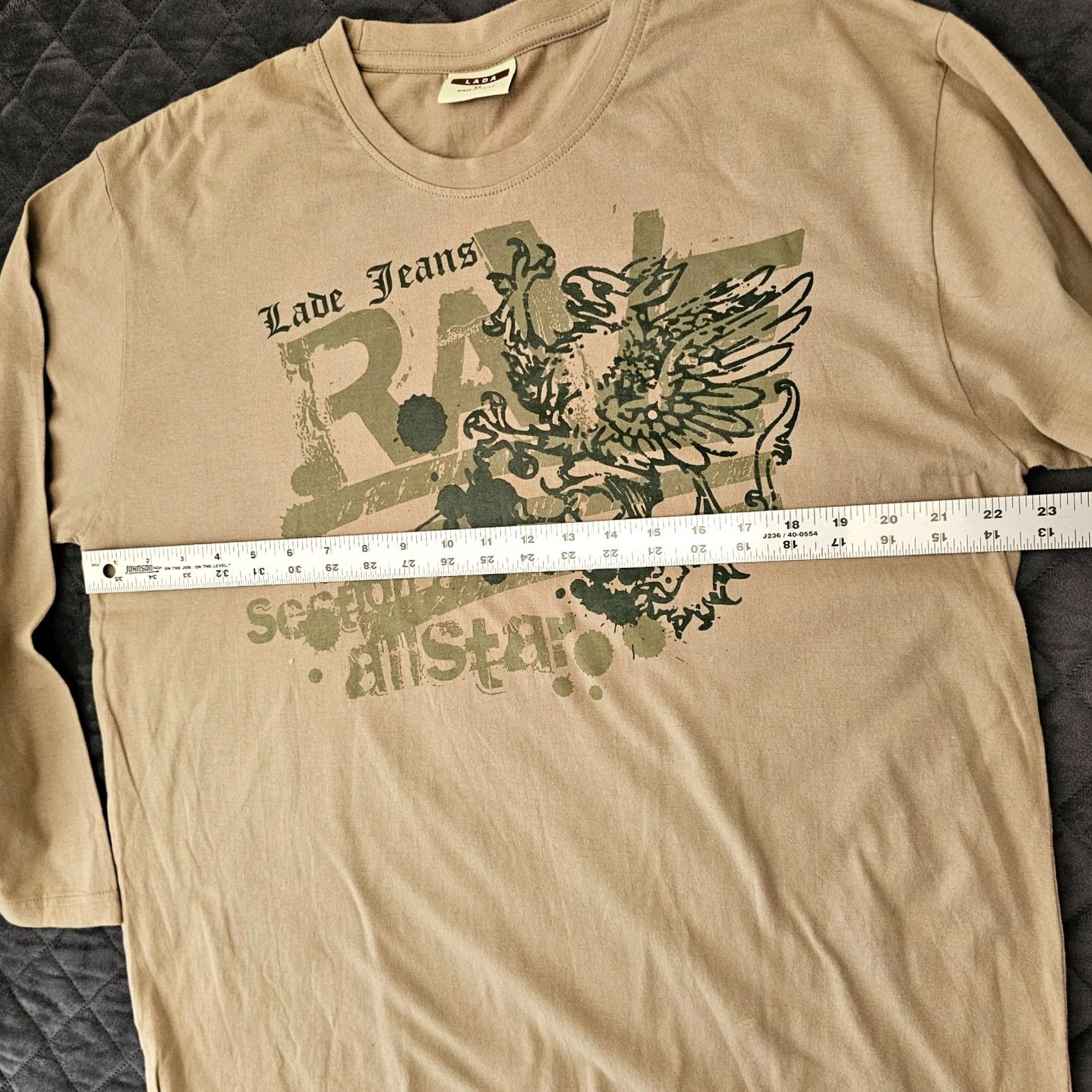 Vintage Lada Men's T Shirt Green Long Sleeve XL Graphic Print Crew Neck Casual Shirt Size US XL / EU 56 / 4 - 7 Thumbnail