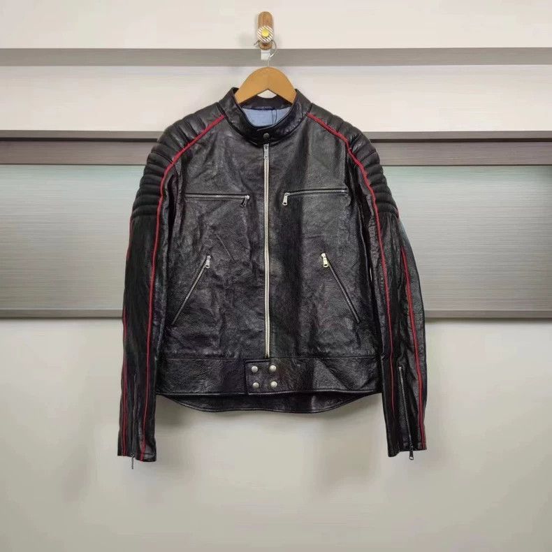 Gucci Motorcycle Leather Jacket New 46-2506