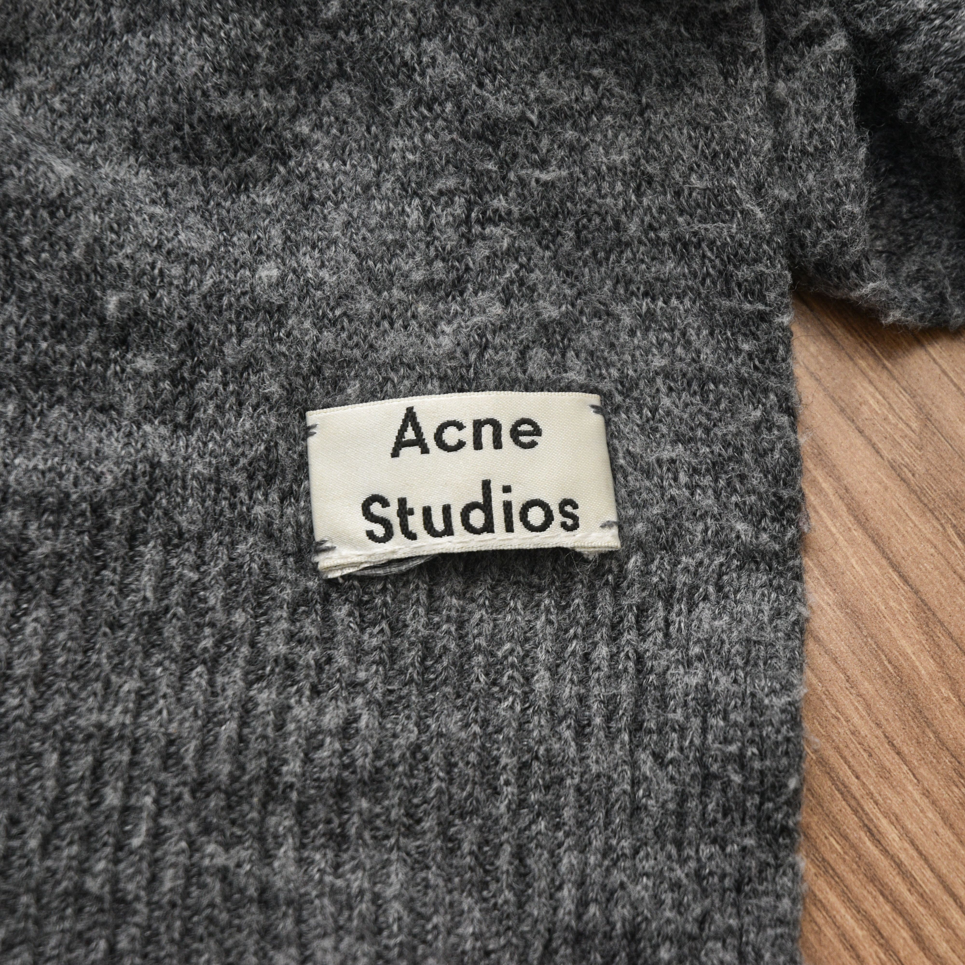 Acne Studios 🔥 Acne Studios Virgin Wool Scarf Gray Unisex Big Size Size ONE SIZE - 11 Thumbnail