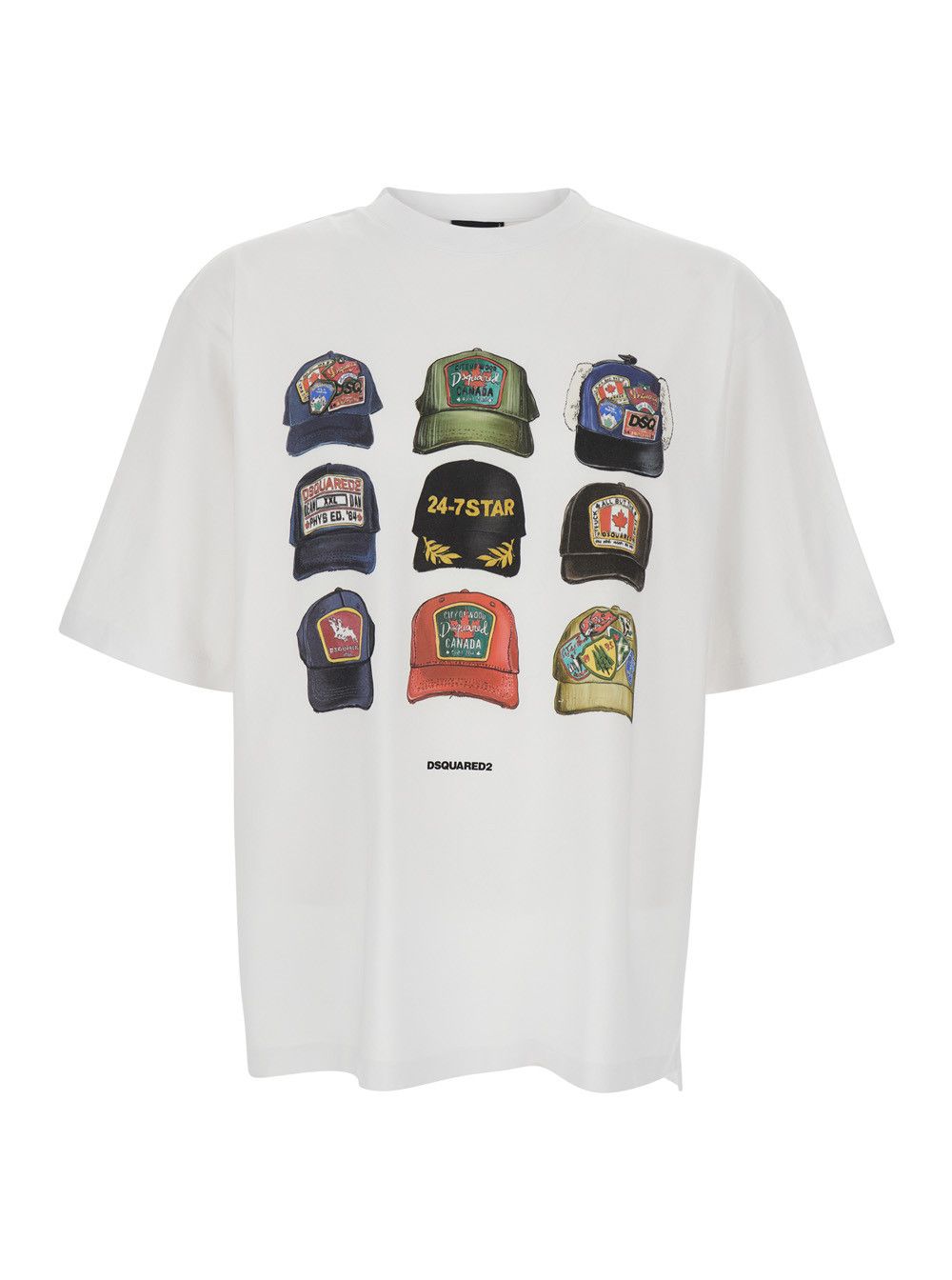 Dsquared2 White T-shirt with Front Print and Logo on the Back for Men Size US L / EU 52-54 / 3 - 1 Thumbnail