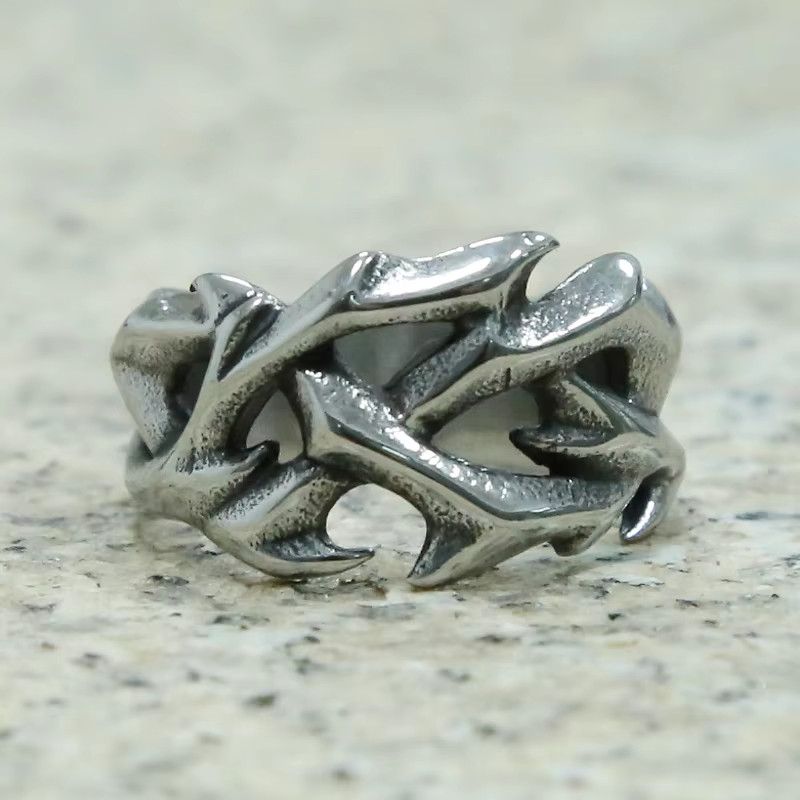 Jewelry Hollow Thorn Crown Ring Size ONE SIZE - 1 Thumbnail