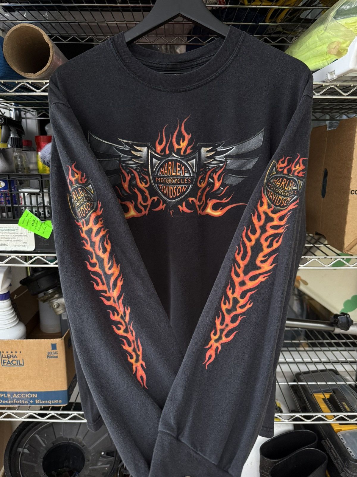 Harley Davidson Vintage 2000 Harley Davidson Flames Longsleeve Size US L / EU 52-54 / 3 - 1 Thumbnail