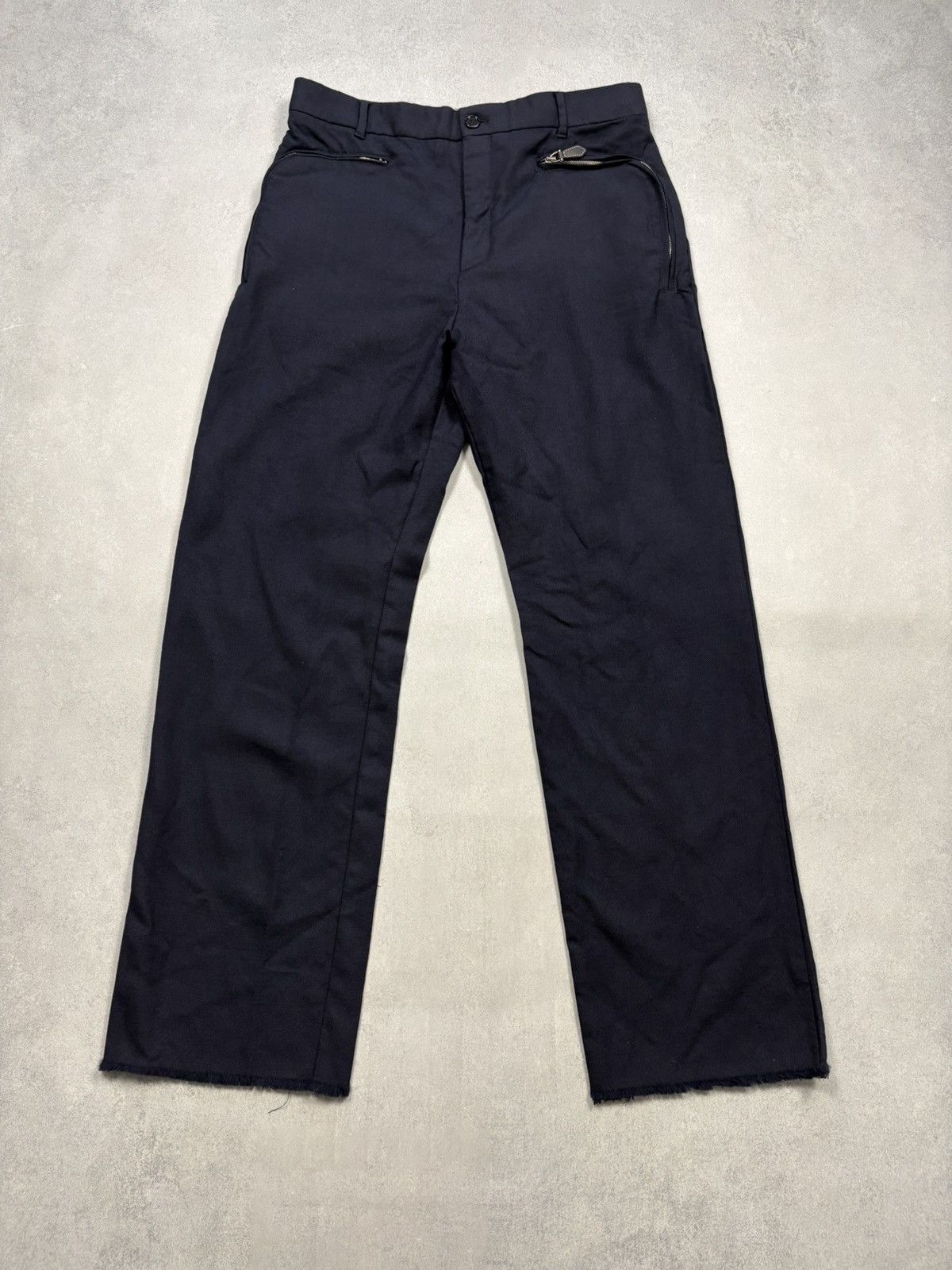 Burberry Burberry Avant-Garde Wool Trousers Curved Pockets Raw Hem 50 Size US 34 / EU 50 - 1 Thumbnail