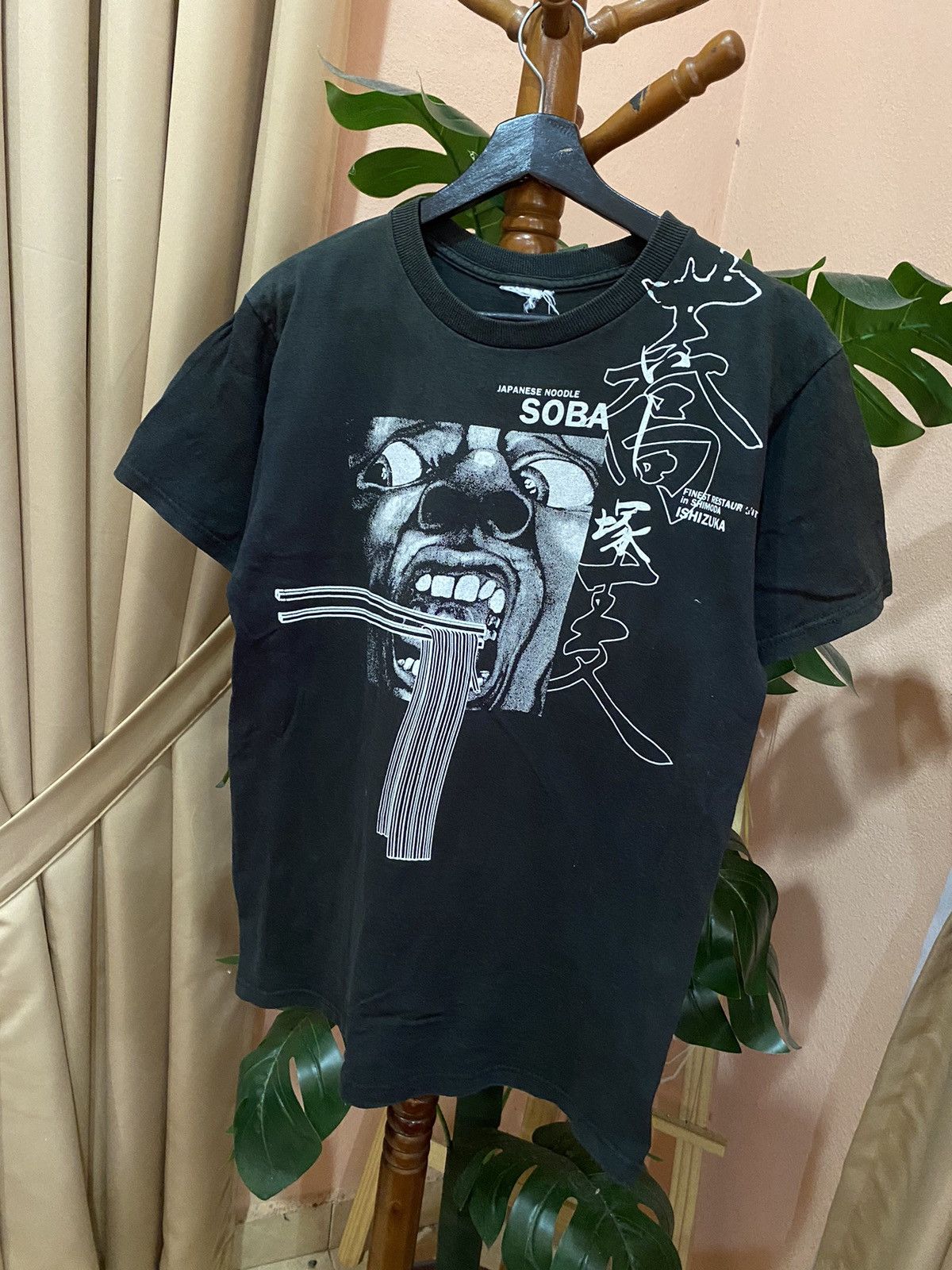 Anime Vintage Japanese Noodle “SOBA” Graphic T-Shirt – Black Edgy Size US M / EU 48-50 / 2 - 4 Thumbnail