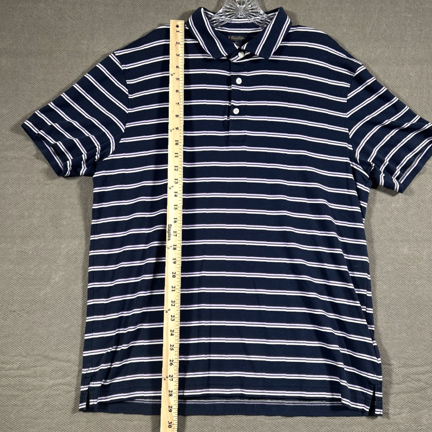 Brooks Brothers Brooks Brothers Polo Shirt Mens XL Slim Fit Blue Striped Short Sleeve Size US XL / EU 56 / 4 - 5 Thumbnail
