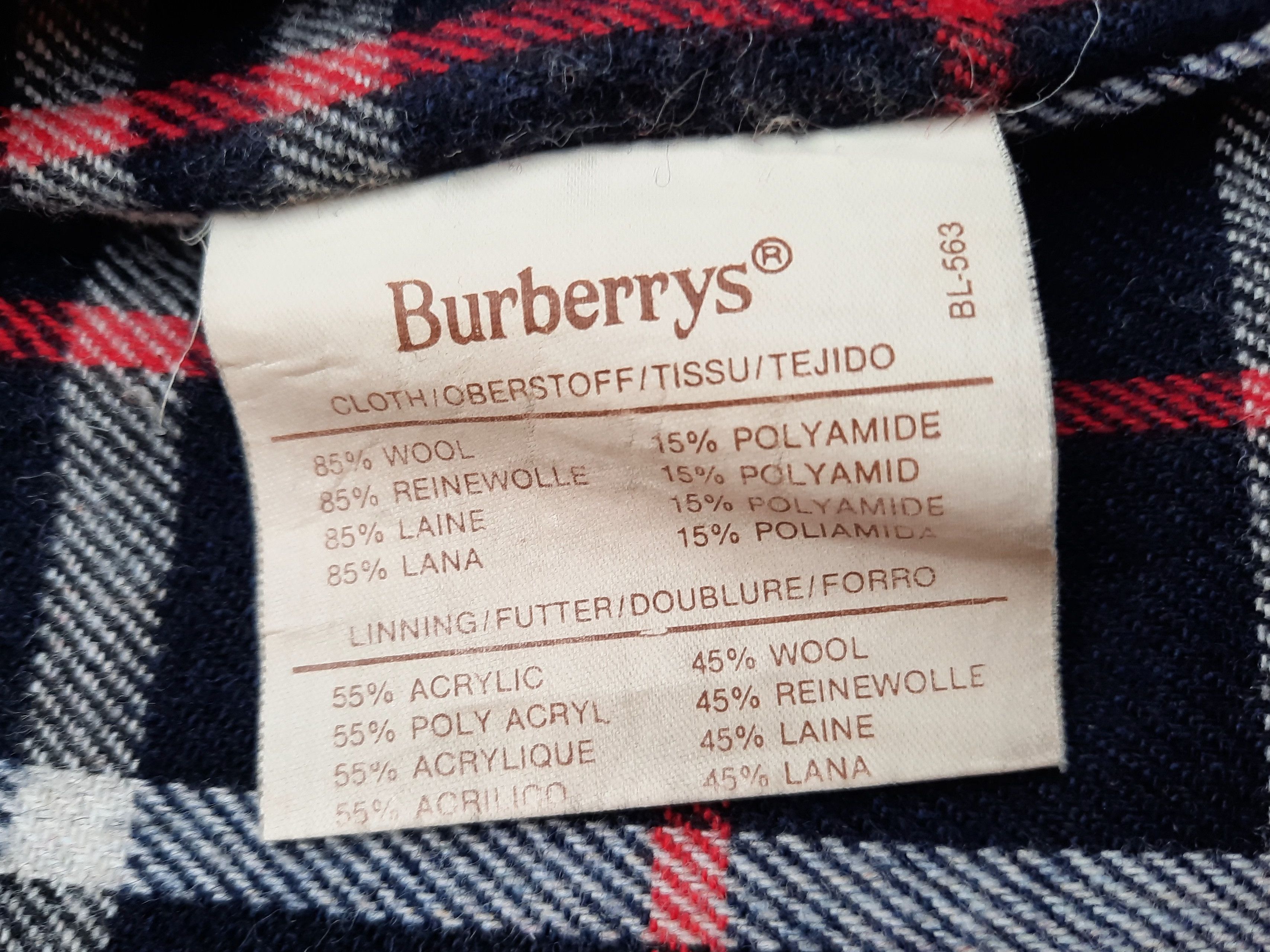 Burberry Burberrys 90s 80s Wool Coat Embroidered Logo Leather collar Size US L / EU 52-54 / 3 - 10 Thumbnail