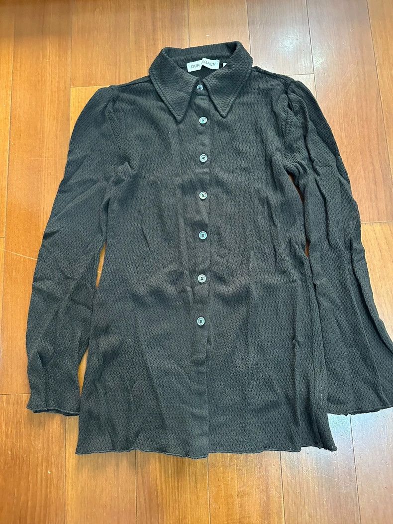 Our Legacy Our Legacy size36 Brown knitted cotton shirt with perforati Size S / US 4 / IT 40 - 1 Thumbnail