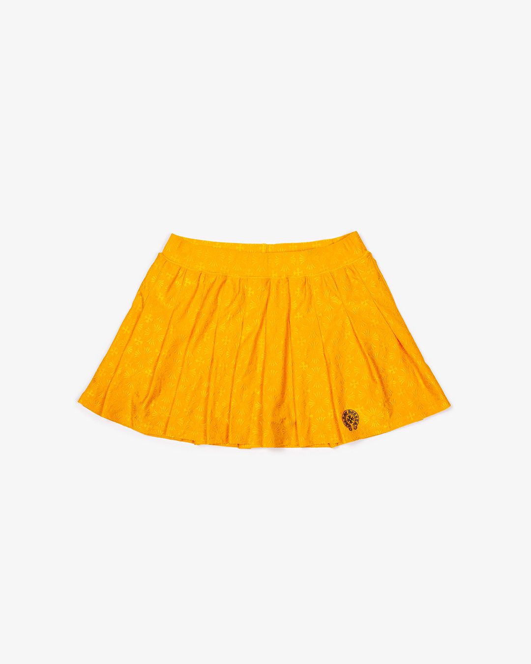 image of Chrome Hearts Plus Pattern Tennis Skirt in Yellow, Women's (Size 24)
