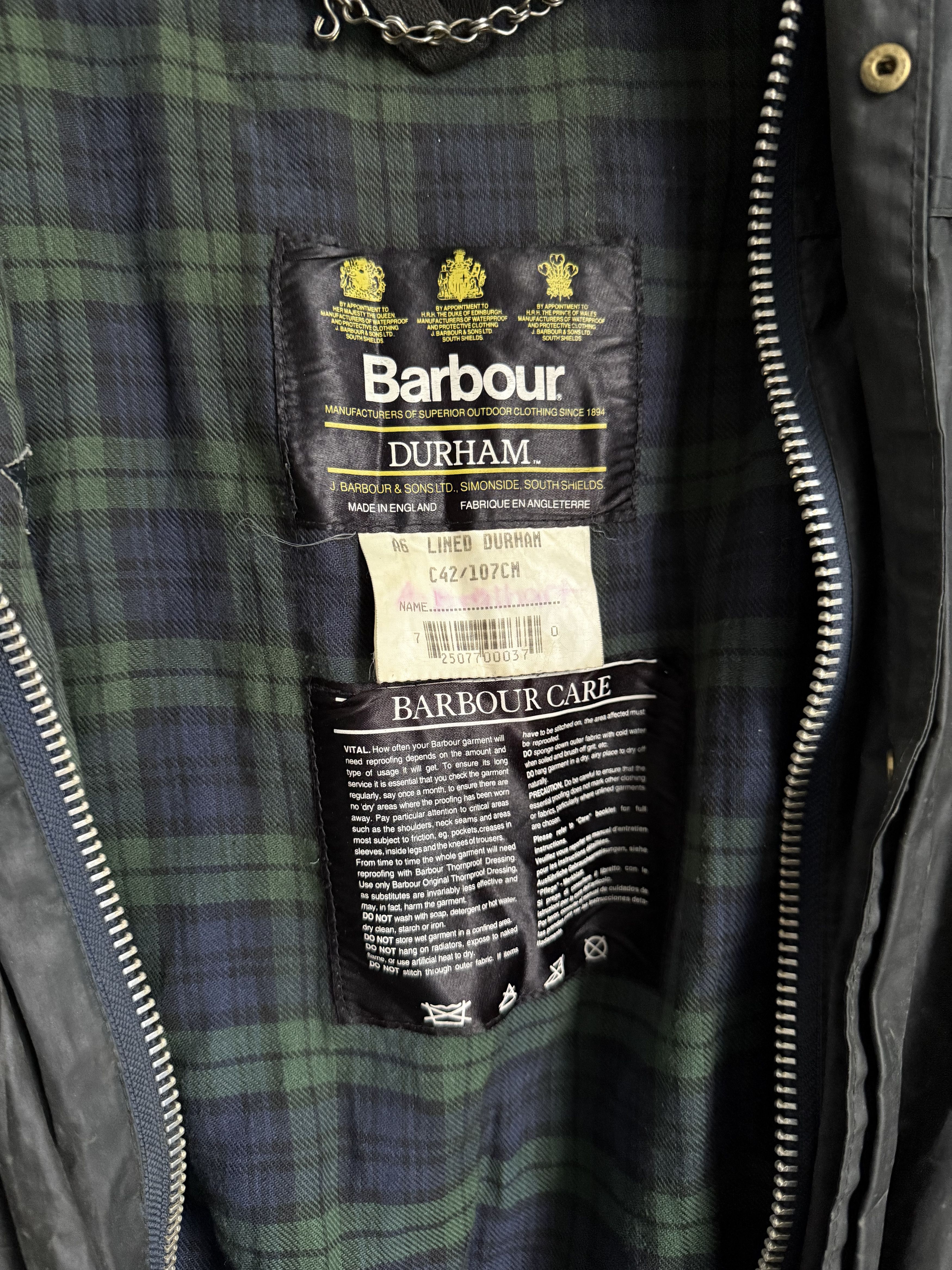 Barbour Vintage Barbour Durham wax jacket Size US M / EU 48-50 / 2 - 2 Thumbnail