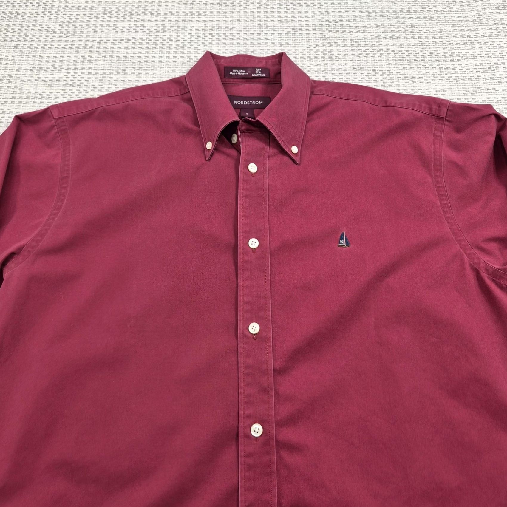Nordstrom Nordstrom Mens Dress Shirt Small Red Button Up Smartcare Non Iron Casual Size US S / EU 44-46 / 1 - 4 Thumbnail