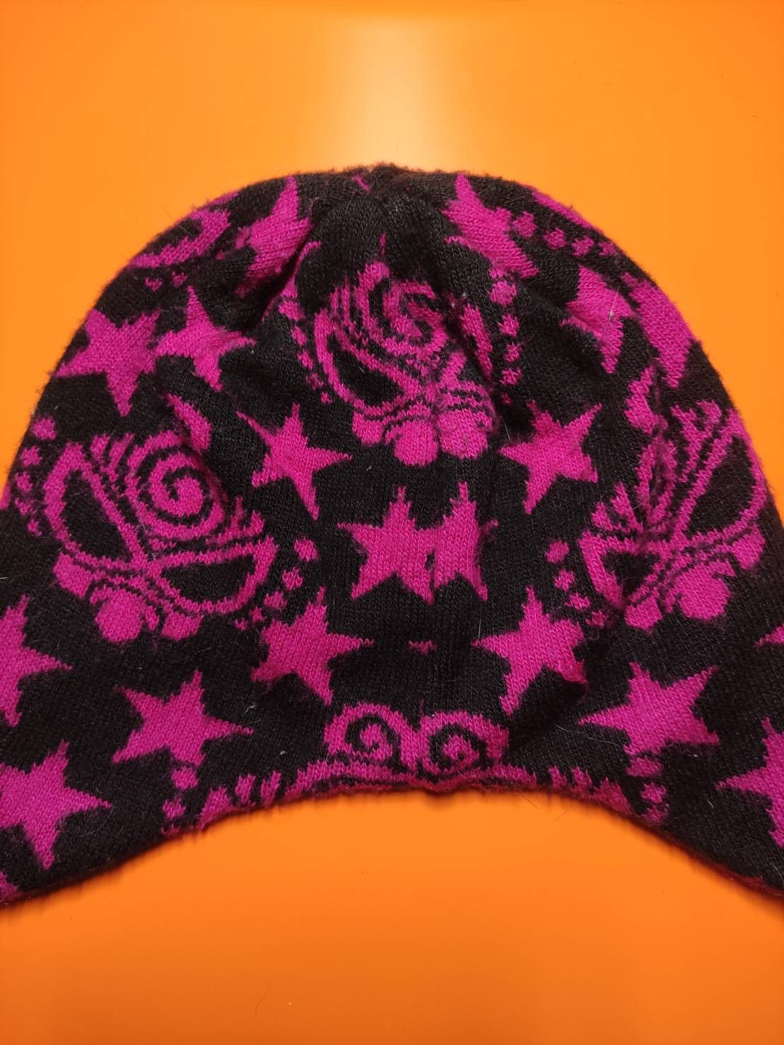 Hysteric Glamour Vtg 00's Hysteric Glamour Black Pink Beanie Size ONE SIZE - 7 Thumbnail