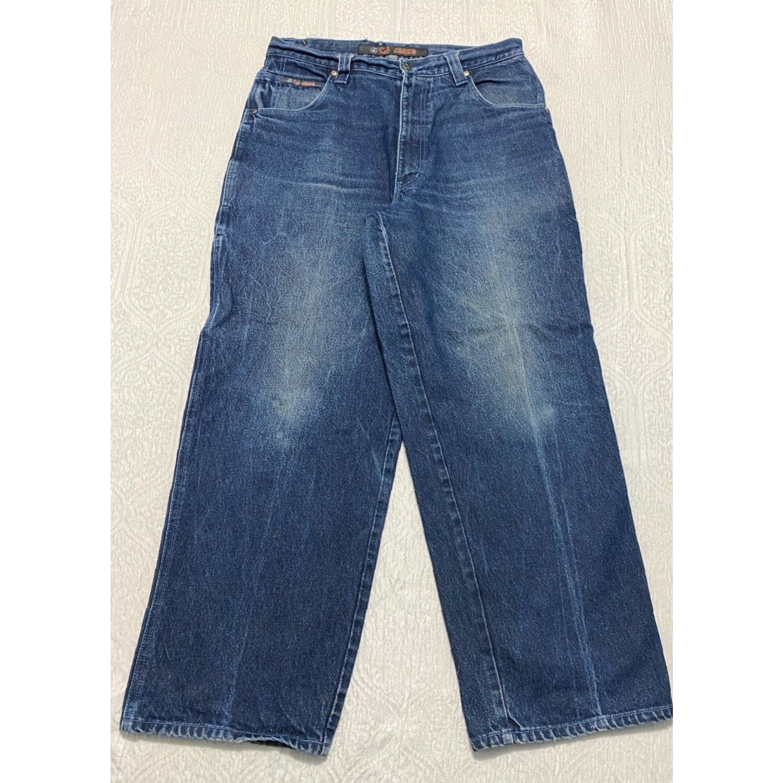 RMC Jeans VINTAGE CJ Jeans Mens Carpenter Jeans Loose Fit Wide-Leg 32x28 Blue 5-Pocket denim Baggy Mid Rise Relaxed Regular Size 32 Mens Shoes? Size US 32 / EU 48 - 2 Thumbnail
