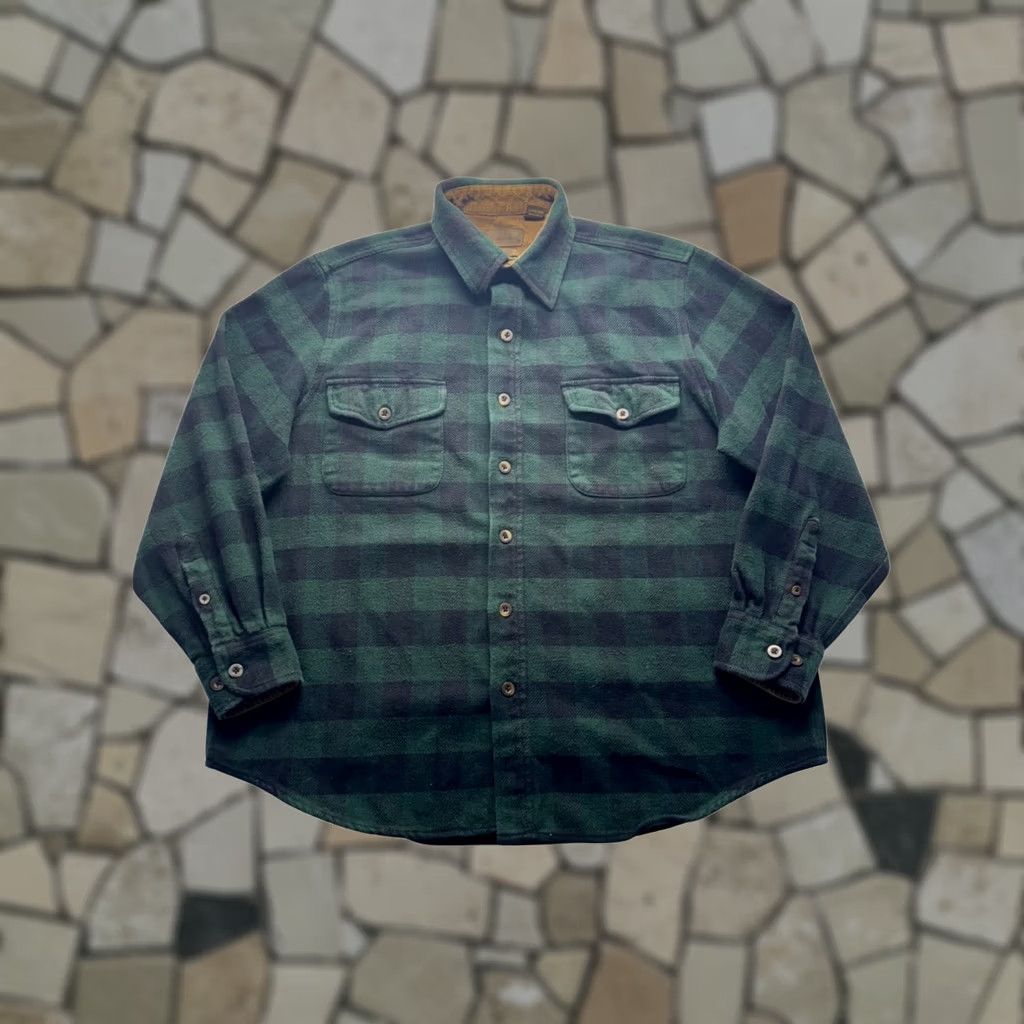 Vintage Marino Bay Shirt Unisex Adults L Green Plaid Heavyweight Flannel Button-Up Long Sleeve Cotton 100% Vintage? Size US L / EU 52-54 / 3 - 1 Thumbnail