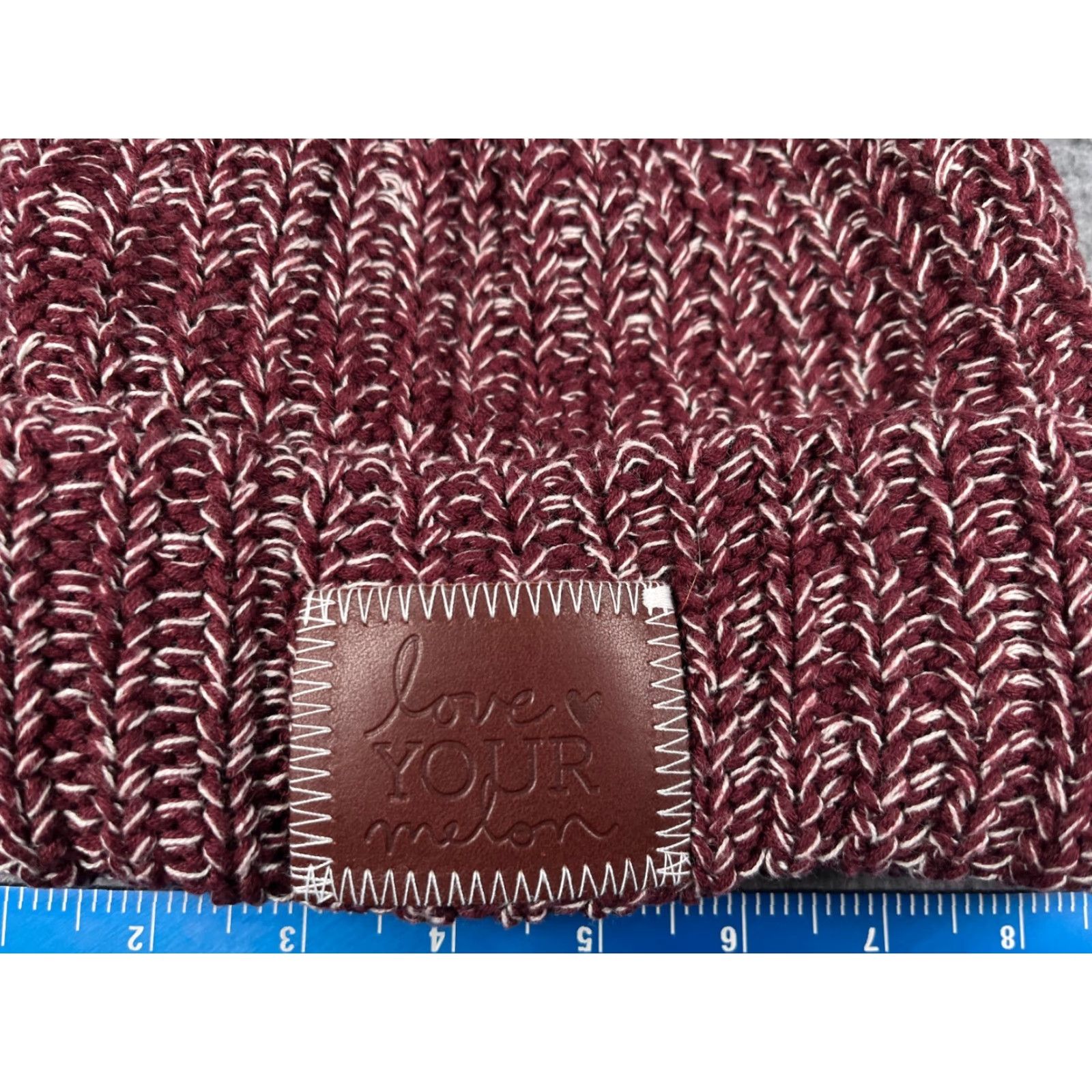 Vintage Love Your Melon Beanie Womens One Size Red Knit 100% Cotton Made USA Ski Hat/Beanie Mens Women Girls Size ONE SIZE - 2 Thumbnail