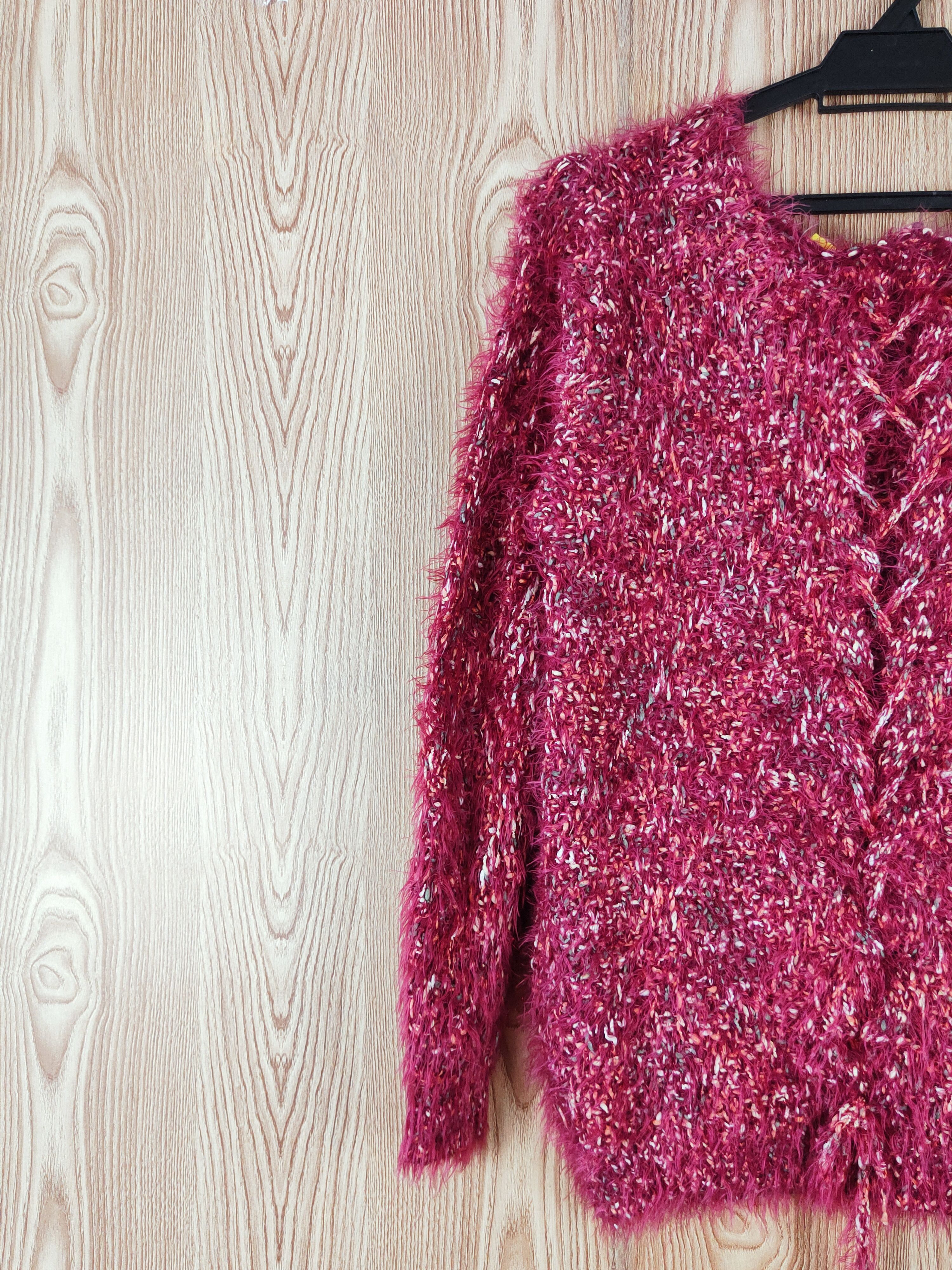 Japanese Brand × Vintage Japan Maroon Shag Shaggy Fur Mohair Knitwear #W756 Size M / US 6-8 / IT 42-44 - 9 Thumbnail