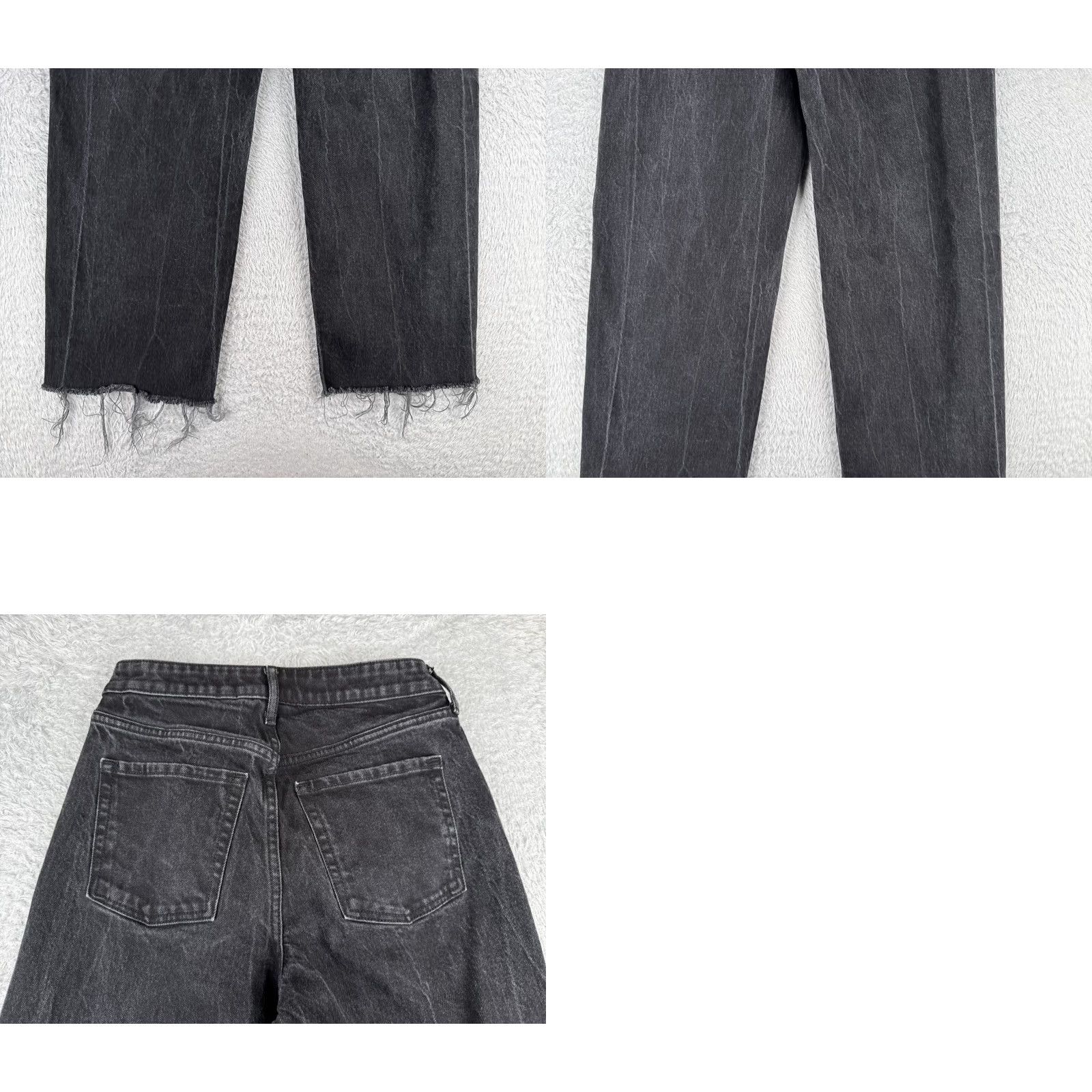 Old Navy Old Navy Jeans Women 2P Black Denim Curvy SkyHi Wide Leg Distressed Cotton 25x26 Size 26" / US 2 / IT 38 - 10 Thumbnail