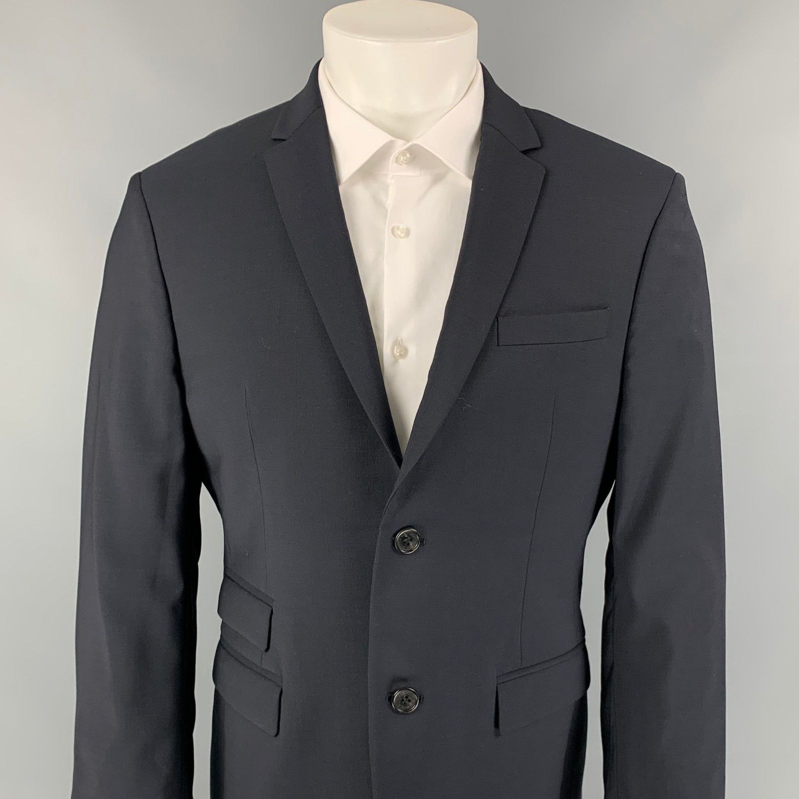 Neil Barrett Size 40 Navy Wool Single Breasted Slim Fit Sport Coat Size 40R - 2 Thumbnail
