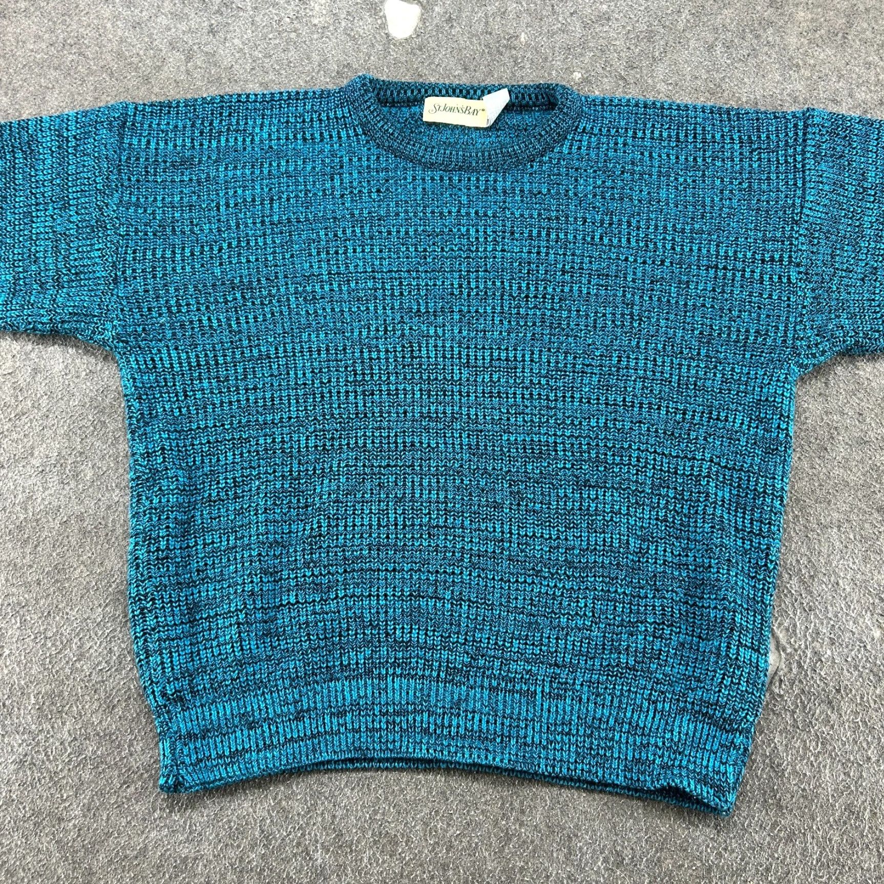 Vintage VINTAGE St Johns Bay Sweater Mens M Blue Pullover Cable Knit Acrylic 90s Champion? [But must only use original words.] Size US M / EU 48-50 / 2 - 2 Thumbnail