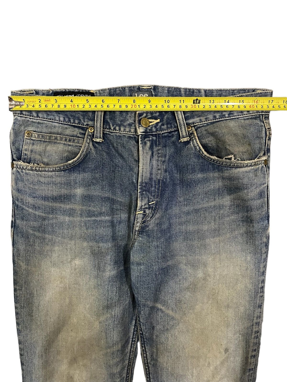 Japanese Brand × Lee Vintage Lee Mud Wash Distressed Straight Cut Classic Jeans Size US 32 / EU 48 - 14 Thumbnail