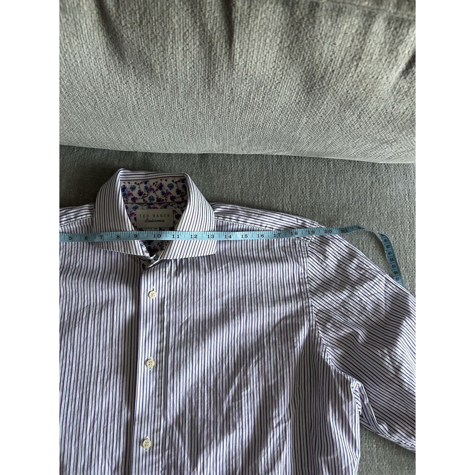 Ted Baker Ted Baker London Stripped Floral Extended-Cuff Shirt 16 1/2 Size US M / EU 48-50 / 2 - 14 Thumbnail