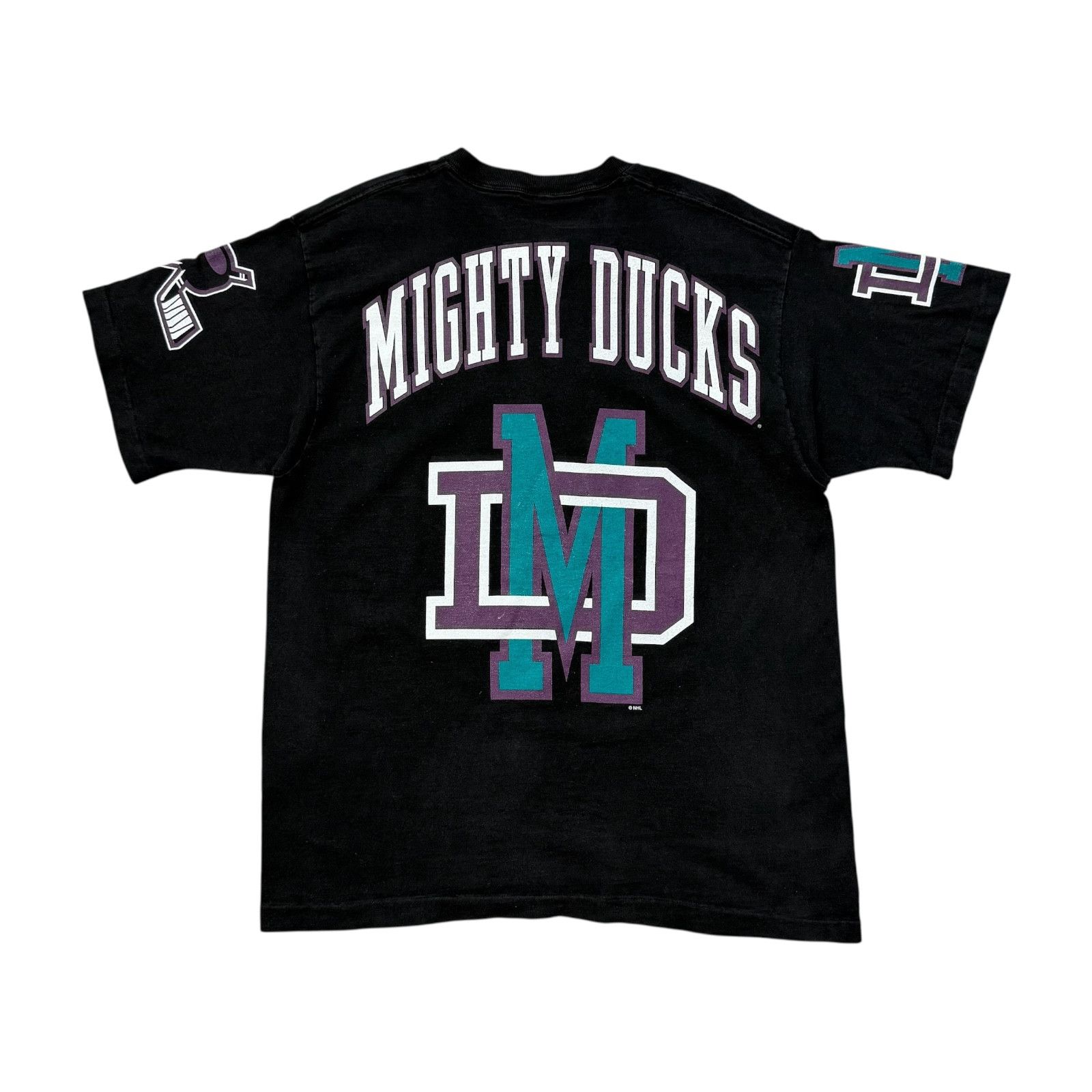 NHL VTG 90s MIGHTY DUCKS ANAHEIM PRO PLAYER DOUBLE SIDED T-SHIRT Size US L / EU 52-54 / 3 - 2 Thumbnail