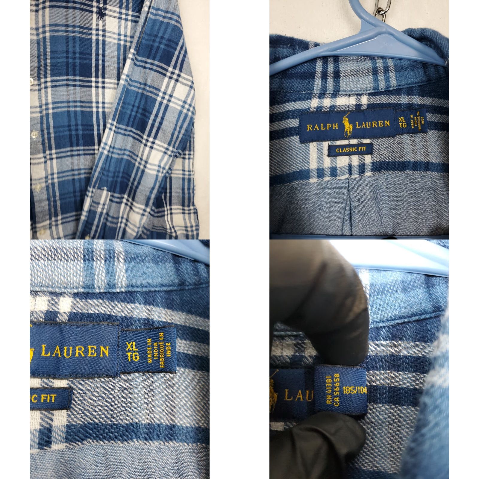 Ralph Lauren Ralph Lauren Shirt Mens XL Blue Plaid Flannel Classic Fit Button-Down Preppy Embroidered Casual Shirt Size US XL / EU 56 / 4 - 9 Thumbnail