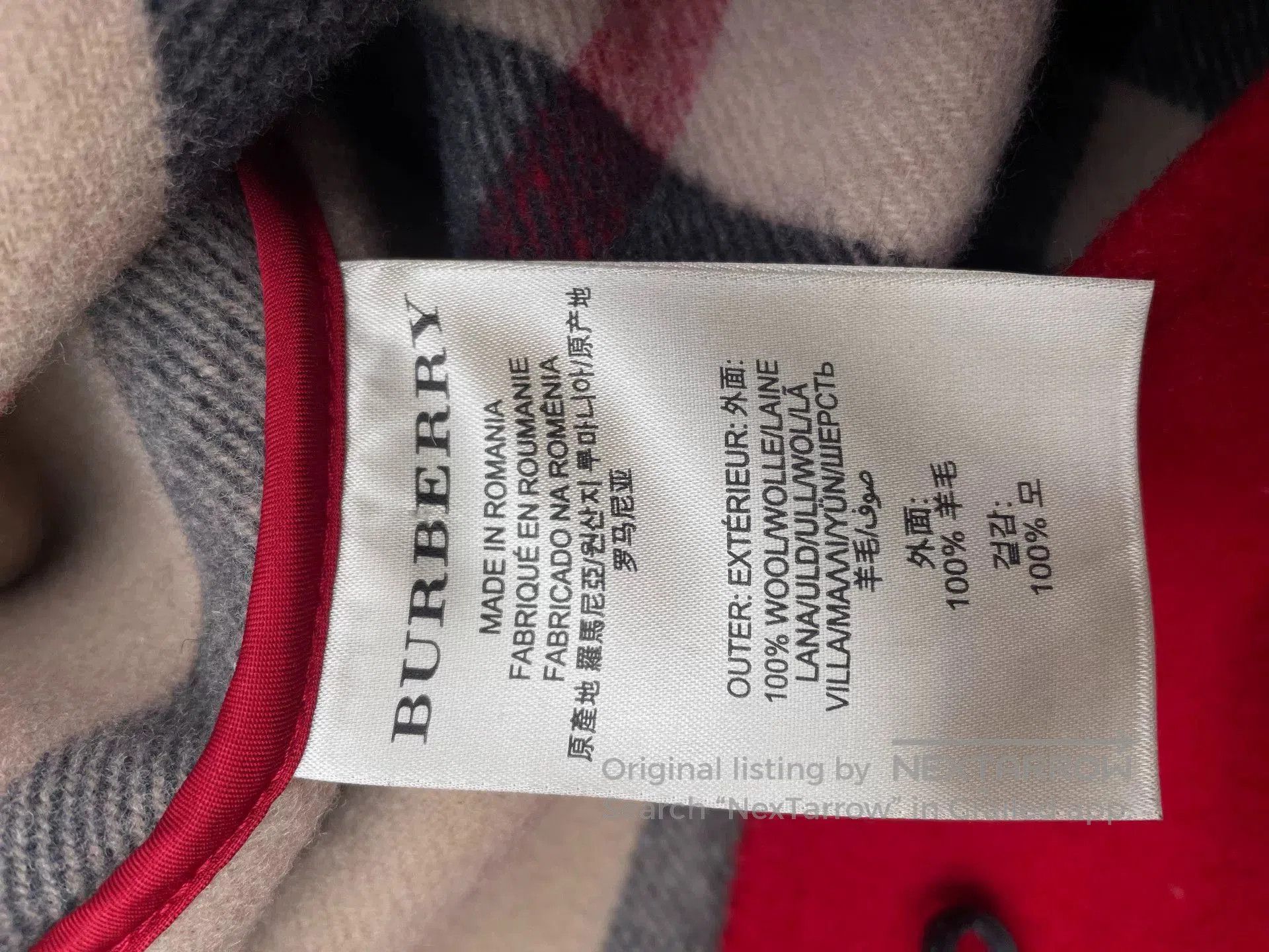 Burberry Burberry Red Toggle Coat for Sale. Size XL / US 12-14 / IT 48-50 - 4 Thumbnail