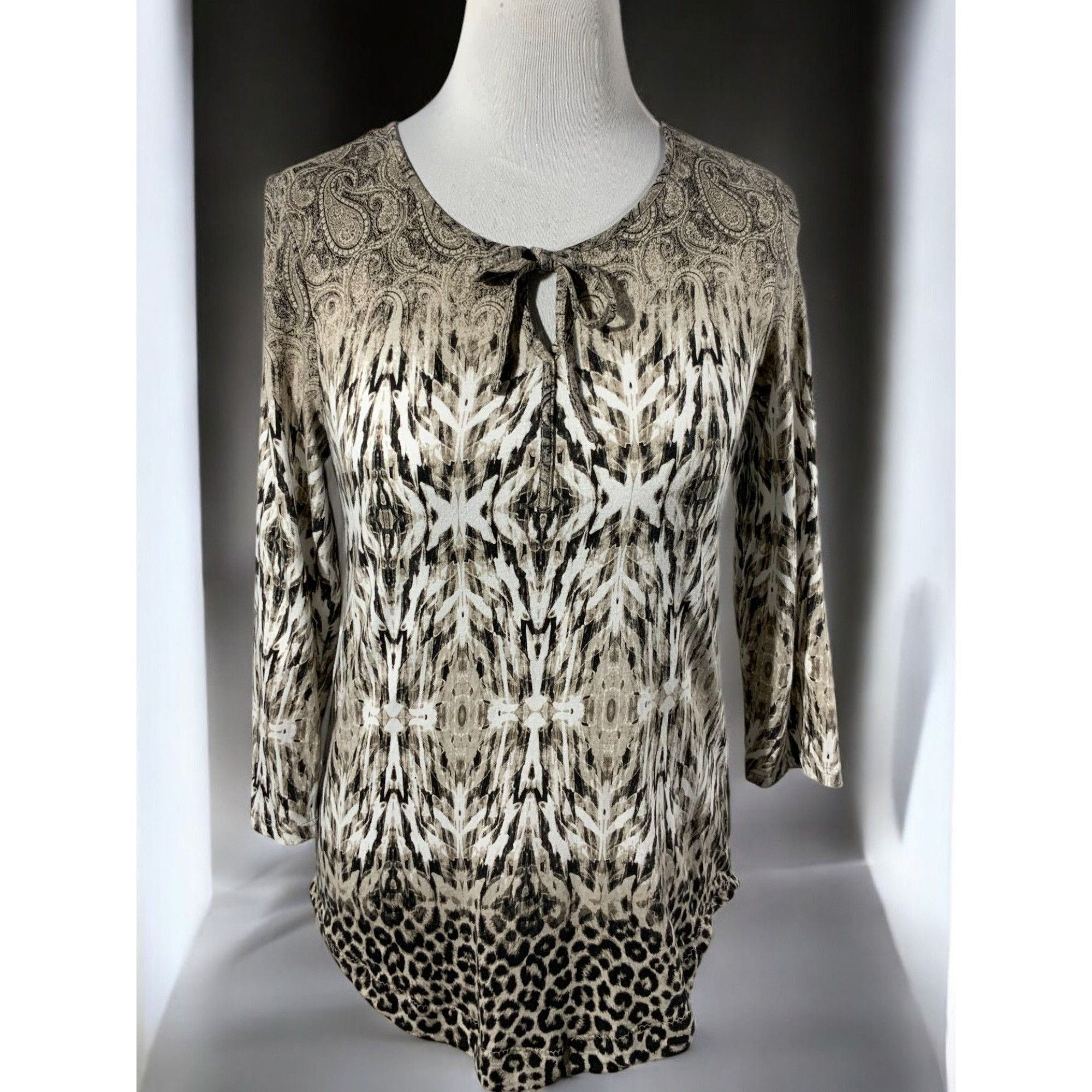 Chicos Chicos Brown Animal Leopard Paisley Print Top Small Size S / US 4 / IT 40 - 2 Thumbnail