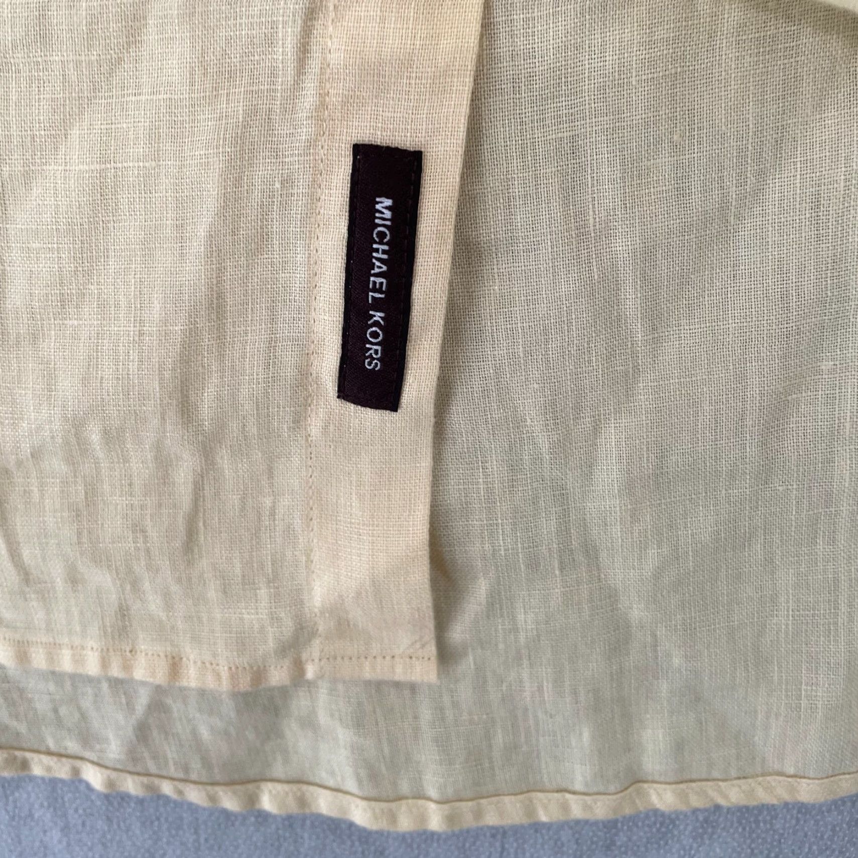Michael Kors Michael Kors Shirt Mens Large Yellow Plantain Linen Long Sleeve Button-Up 90s Designer? Size US L / EU 52-54 / 3 - 4 Thumbnail
