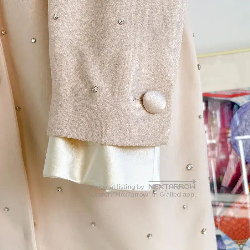 Miu Miu Miu Miu Beige Button-Up Jacket for Women . Size XL / US 12-14 / IT 48-50 - 4 Thumbnail