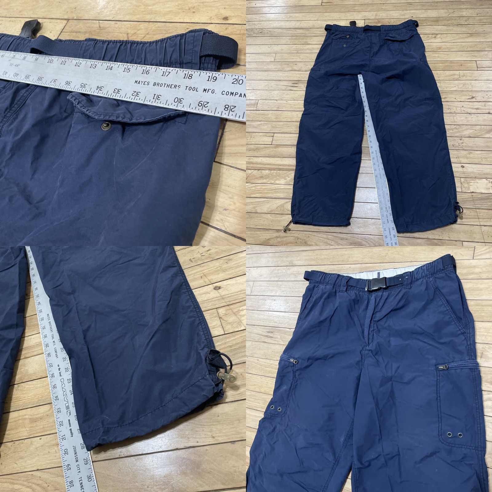 Old Navy VINTAGE Old Navy Brand vtg Y2k Cargo Pants Men L Baggy Paratrooper Navy Blue Belted Zip Pockets Tech 38x29 Size US 33 - 9 Thumbnail